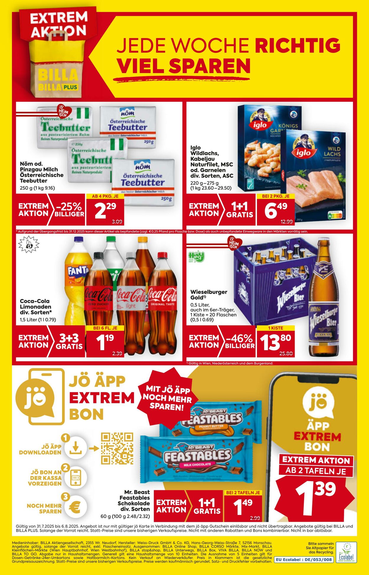 Prospekt BILLA PLUS 31.07.2025 - 06.08.2025