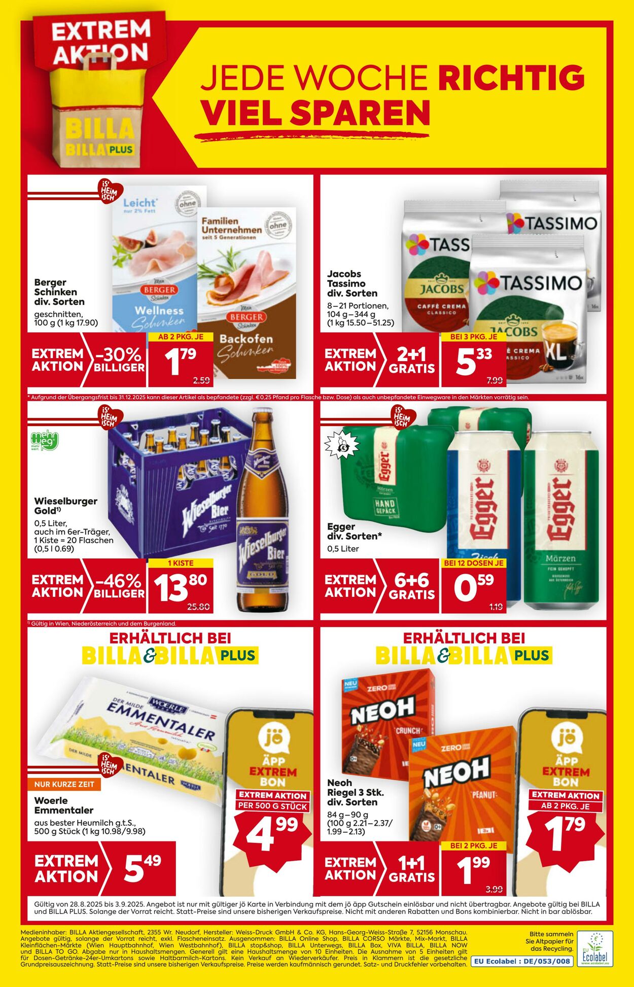 Prospekt BILLA PLUS 28.08.2025 - 03.09.2025