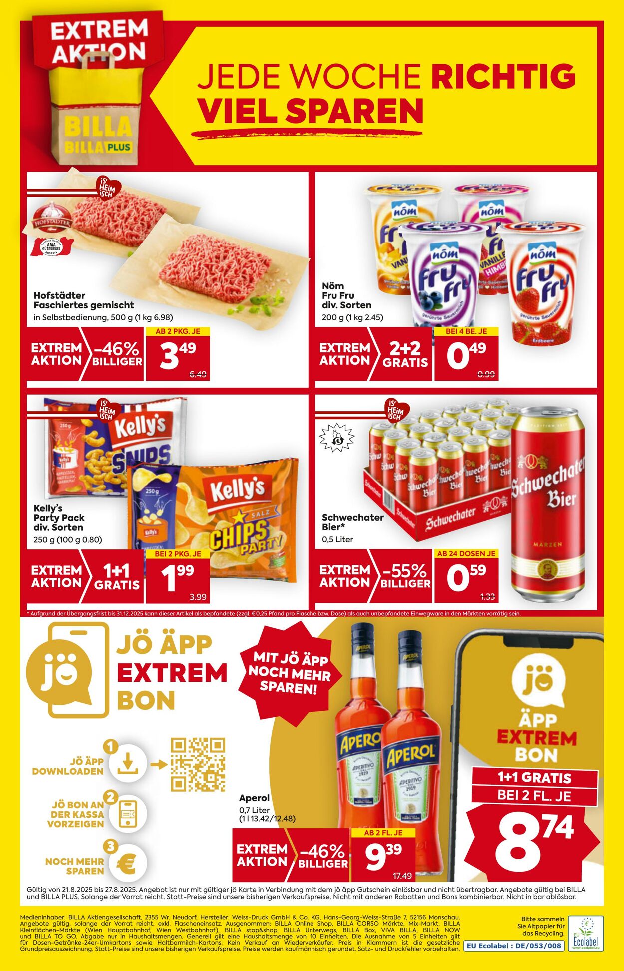 Prospekt BILLA PLUS 21.08.2025 - 27.08.2025