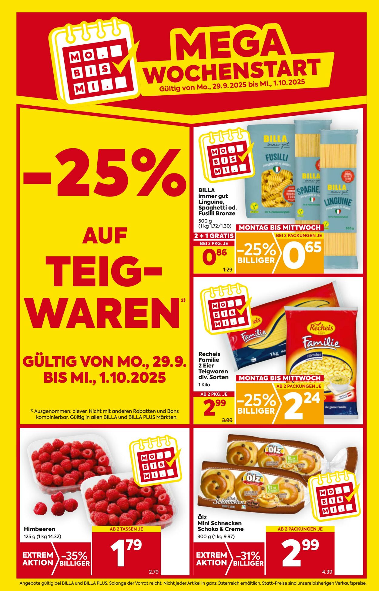 Prospekt BILLA PLUS 25.09.2025 - 01.10.2025