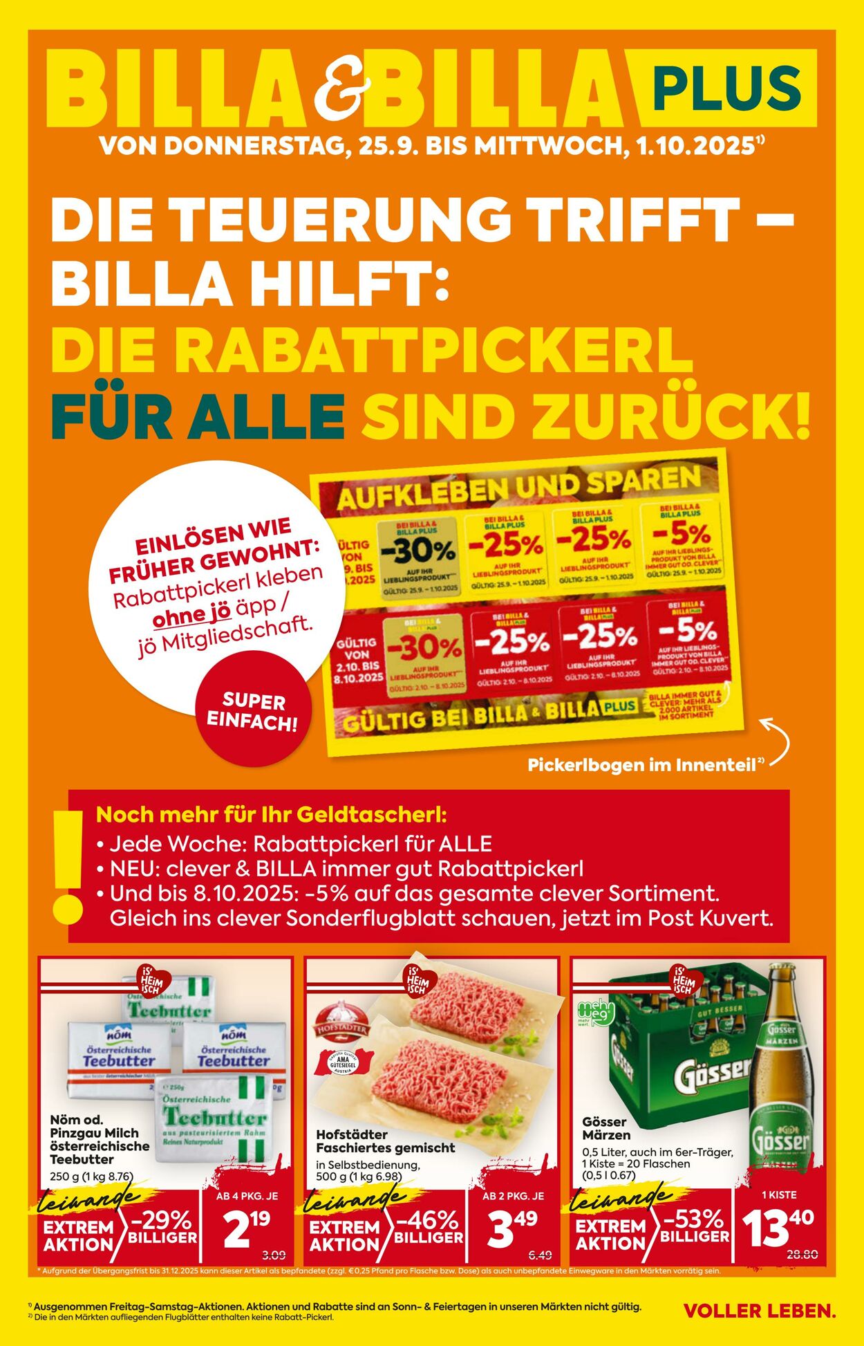 Prospekt BILLA PLUS 25.09.2025 - 01.10.2025