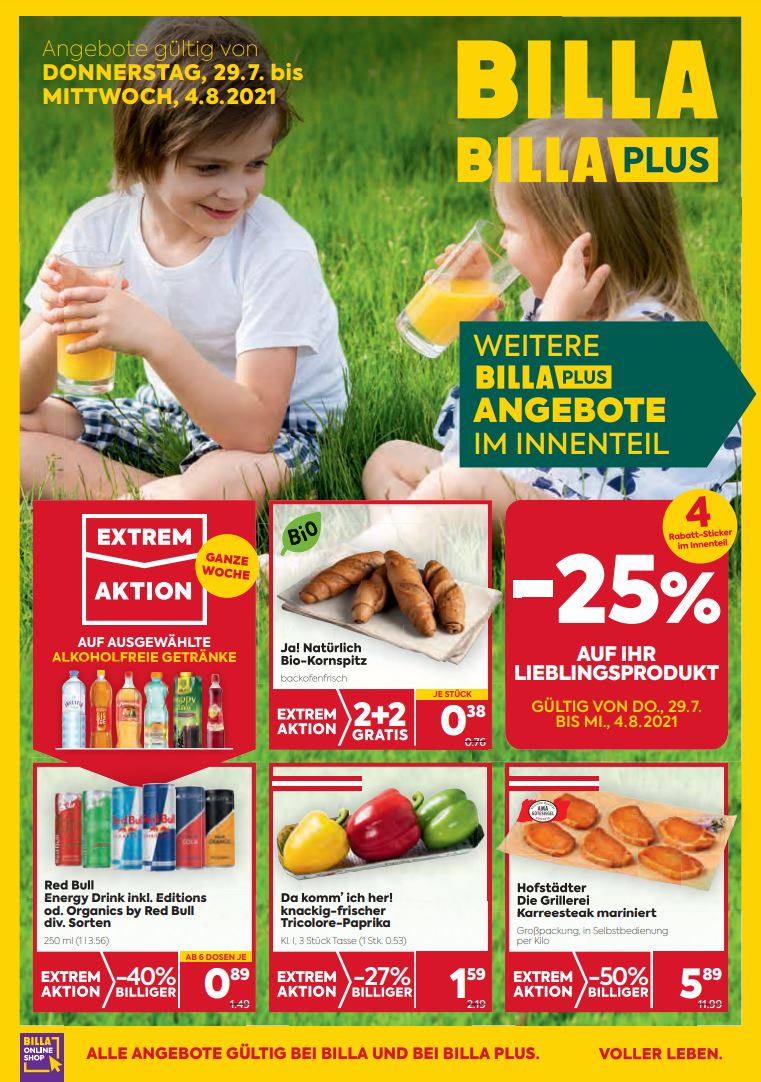 Prospekt BILLA PLUS 29.07.2021 - 04.08.2021