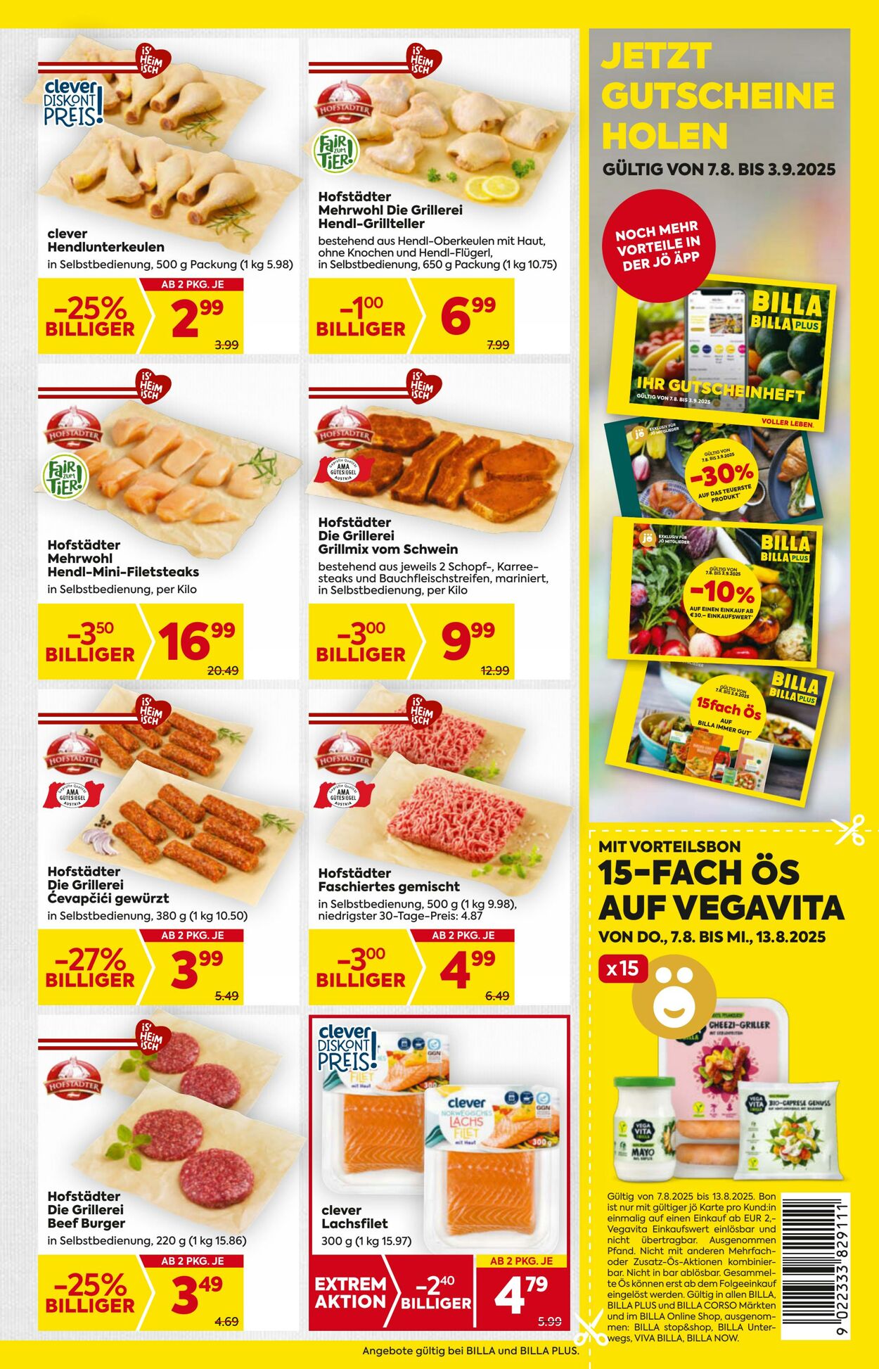 Prospekt Billa 07.08.2025 - 13.08.2025
