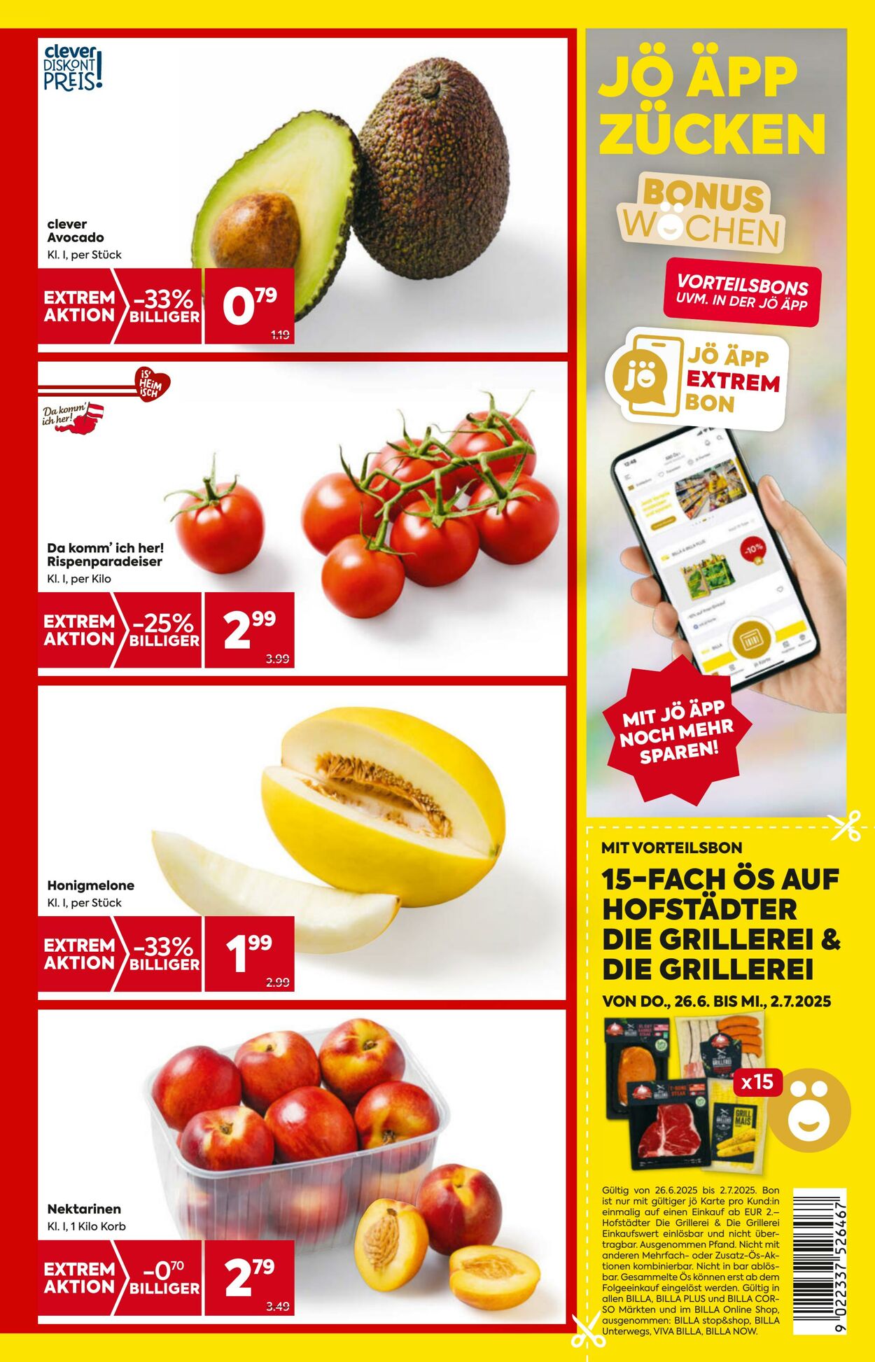 Prospekt Billa 26.06.2025 - 02.07.2025