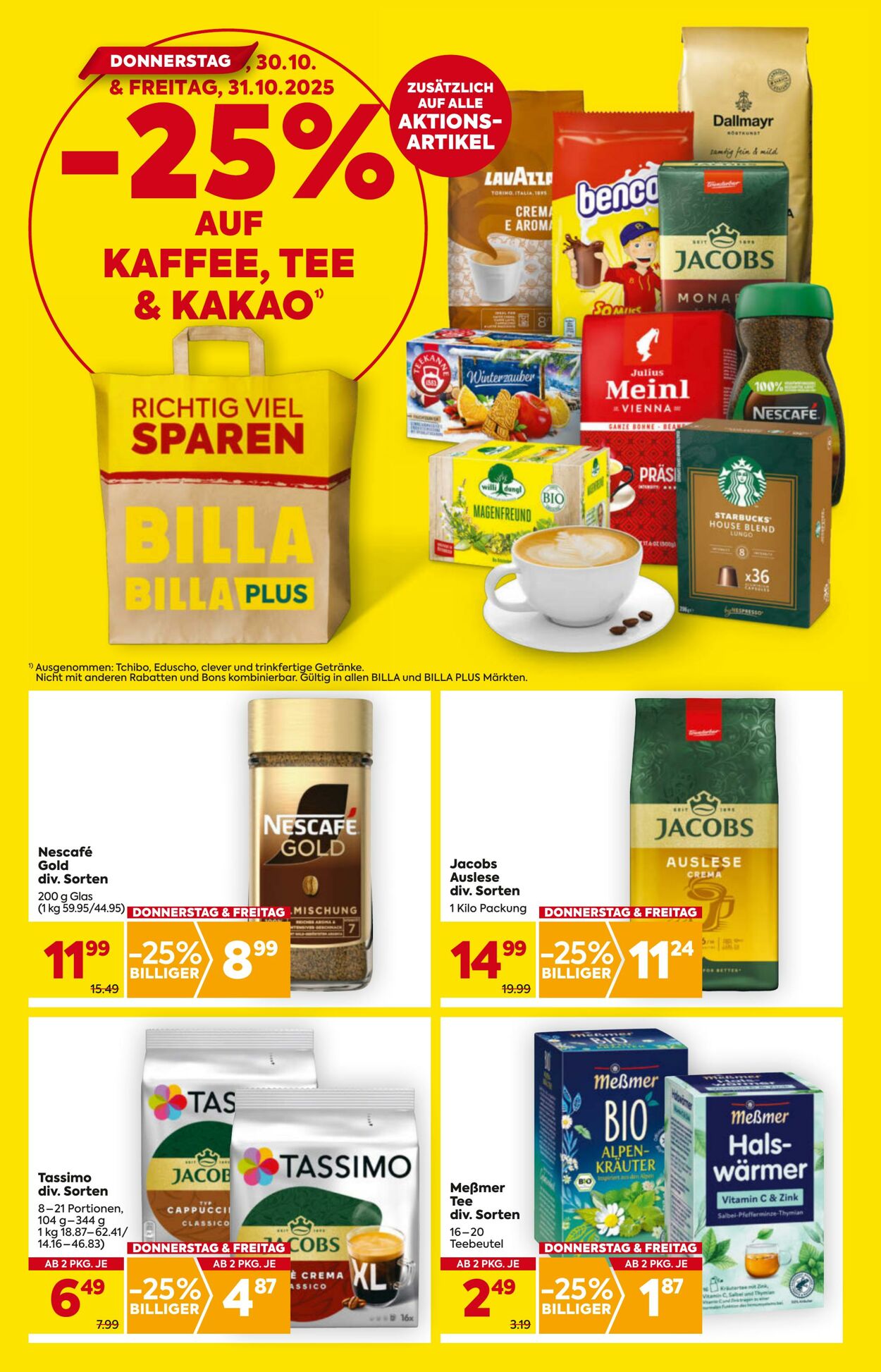 Prospekt Billa 30.10.2025 - 05.11.2025