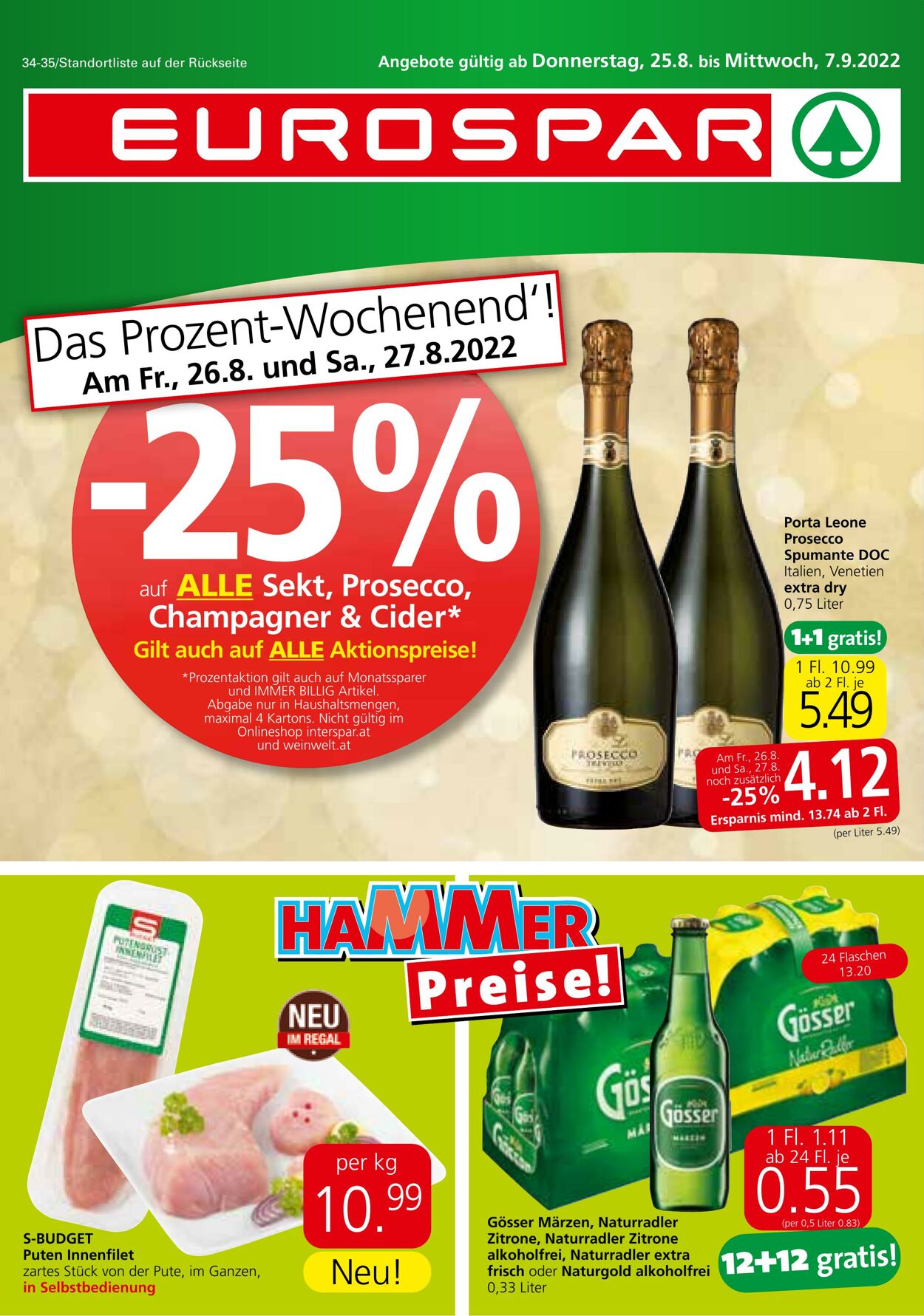 Prospekt Eurospar 25.08.2022 - 07.09.2022