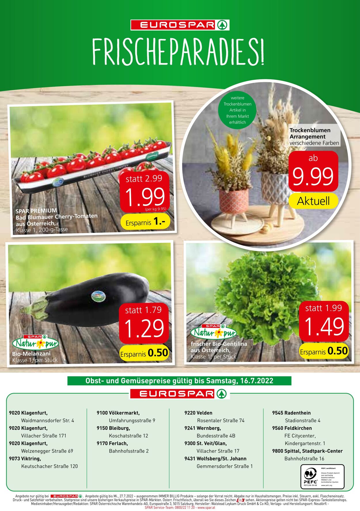 Prospekt Eurospar 14.07.2022 - 27.07.2022