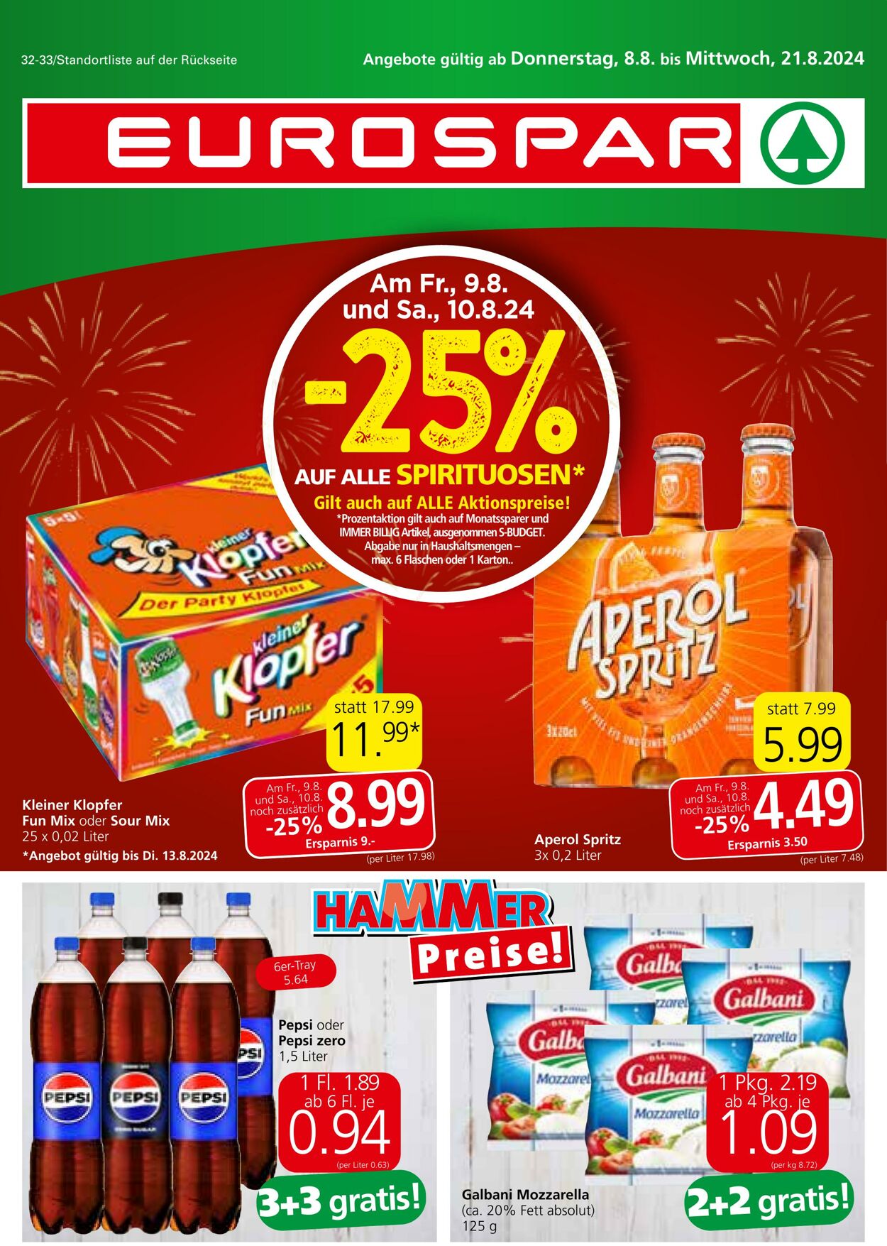 Prospekt Eurospar 08.08.2024 - 21.08.2024