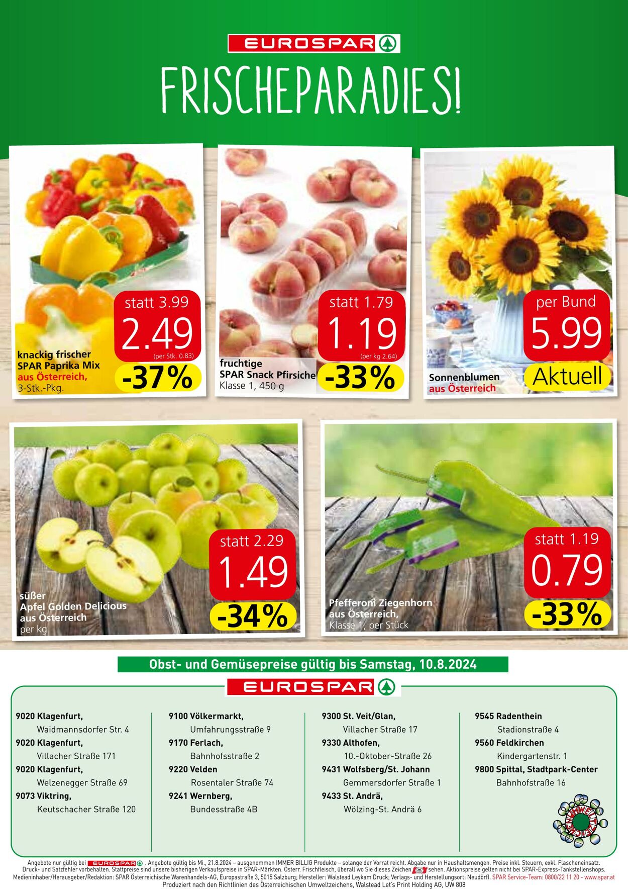 Prospekt Eurospar 08.08.2024 - 21.08.2024