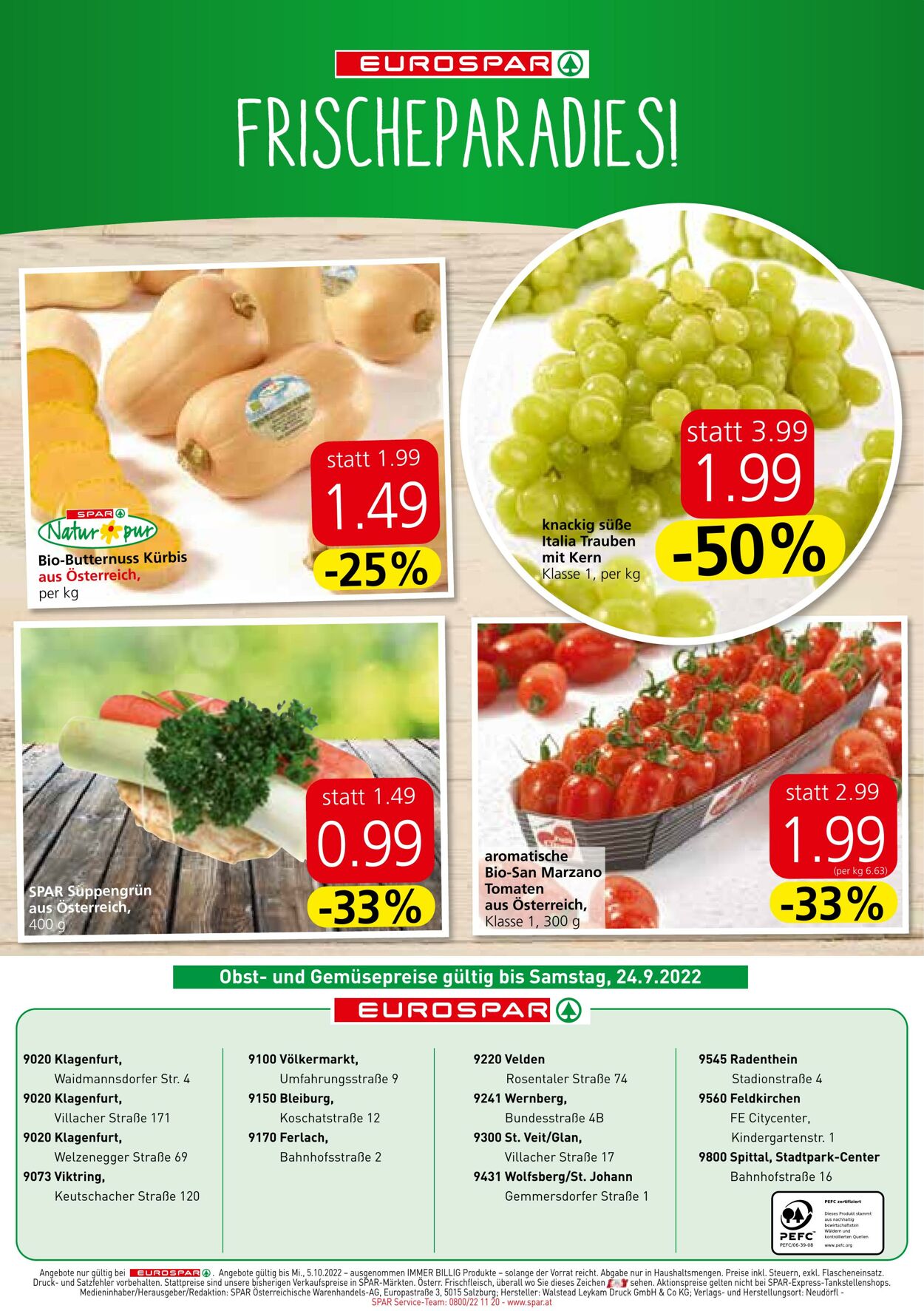 Prospekt Eurospar 22.09.2022 - 05.10.2022