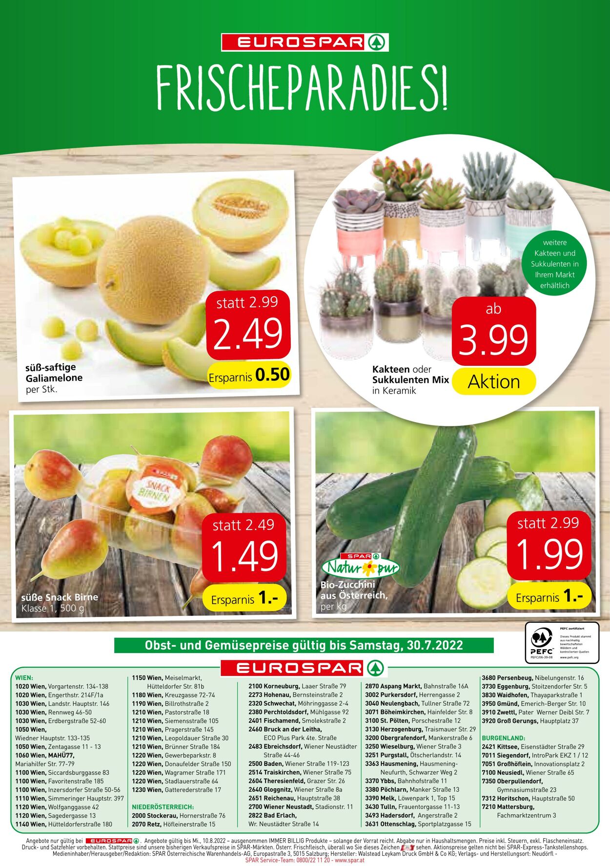 Prospekt Eurospar 28.07.2022 - 10.08.2022