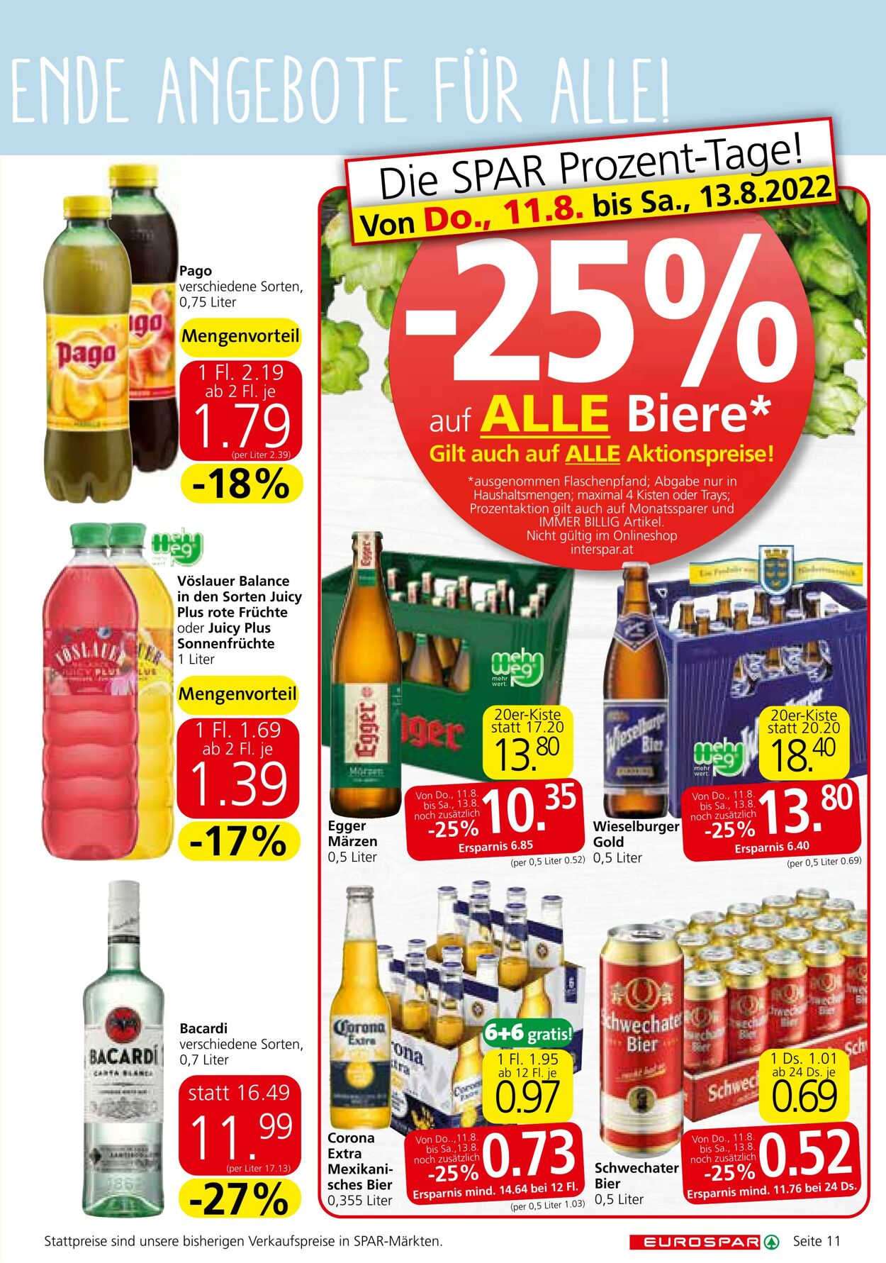 Prospekt Eurospar 11.08.2022 - 24.08.2022