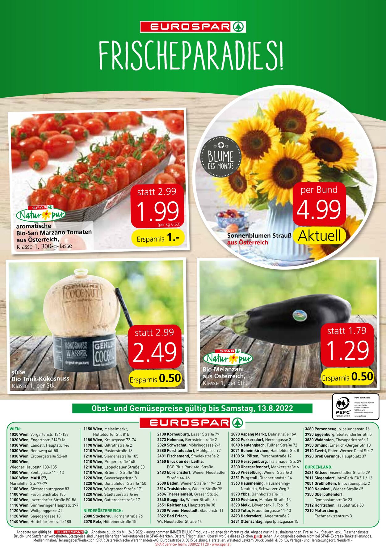 Prospekt Eurospar 11.08.2022 - 24.08.2022