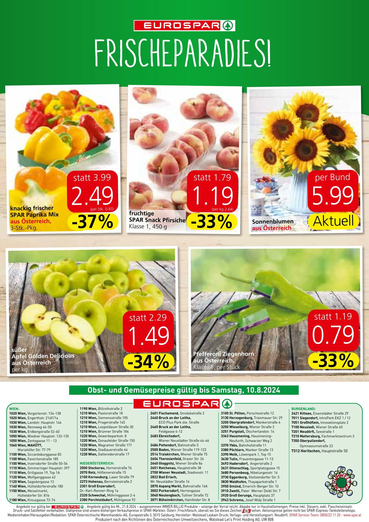 Prospekt Eurospar 08.08.2024 - 21.08.2024