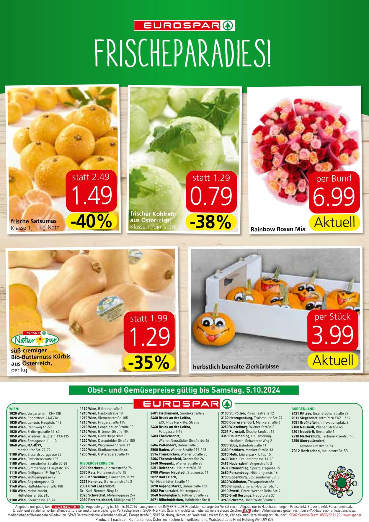 Prospekt Eurospar 03.10.2024 - 16.10.2024