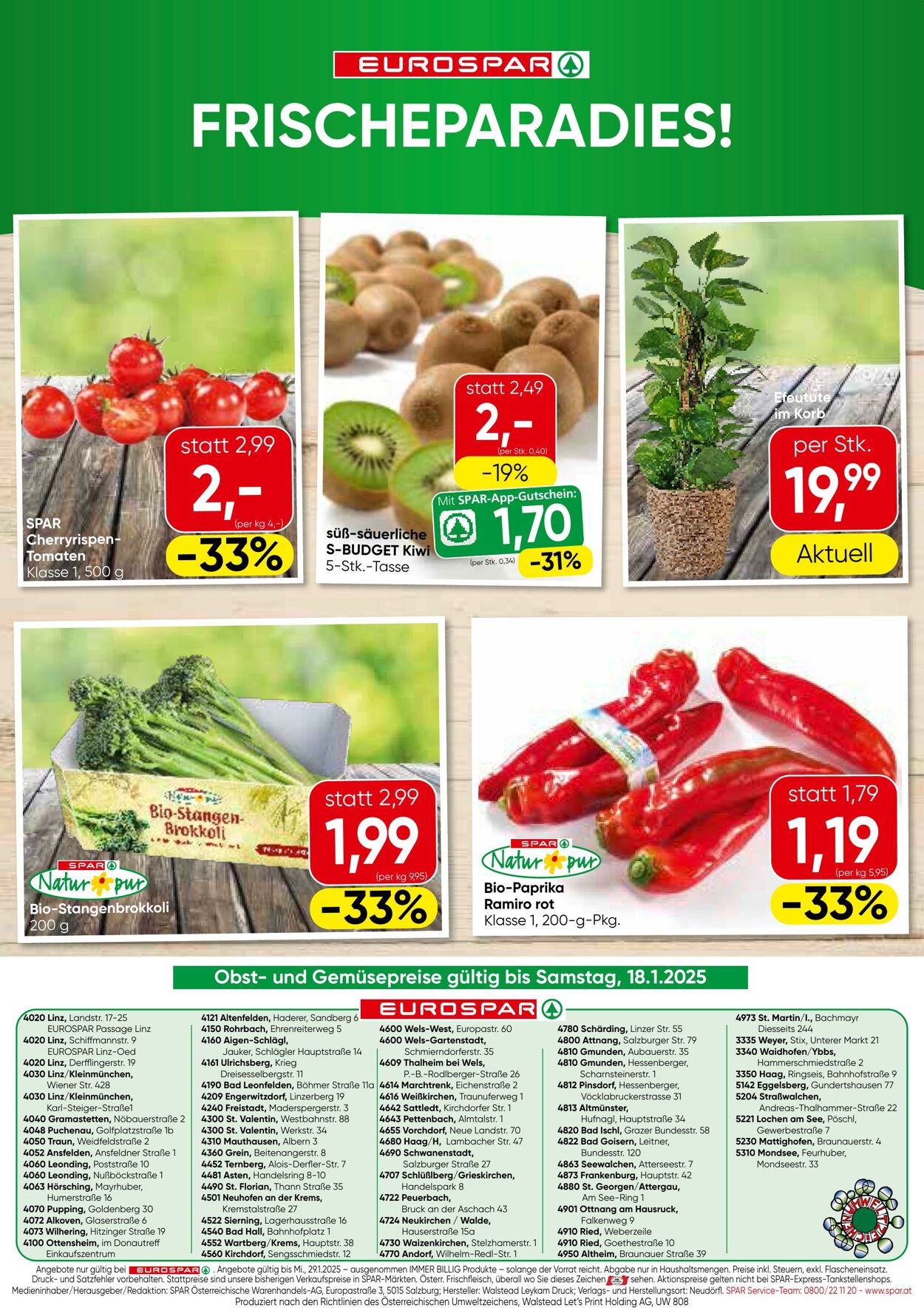 Prospekt Eurospar 16.01.2025 - 29.01.2025