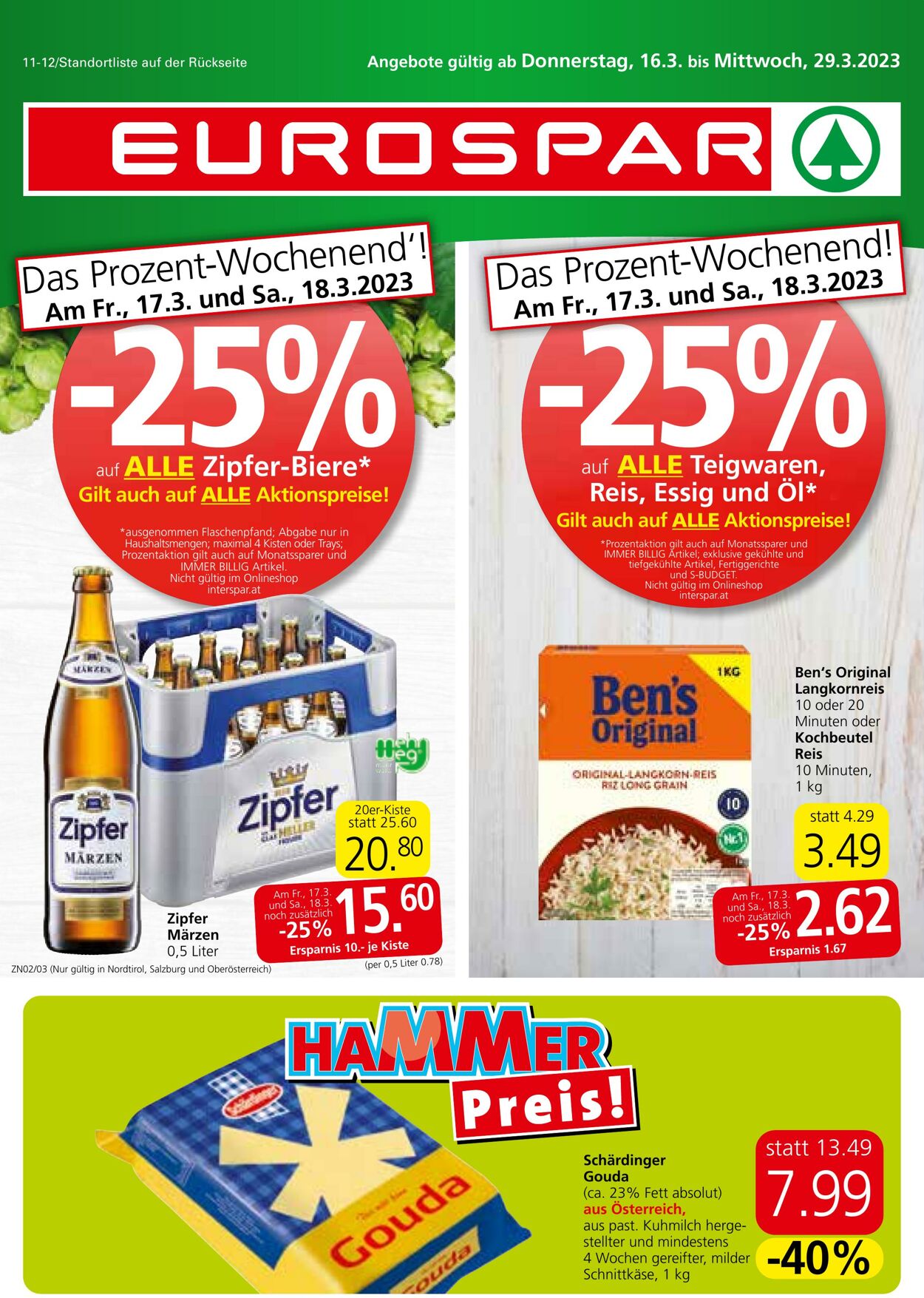 Prospekt Eurospar 16.03.2023 - 29.03.2023