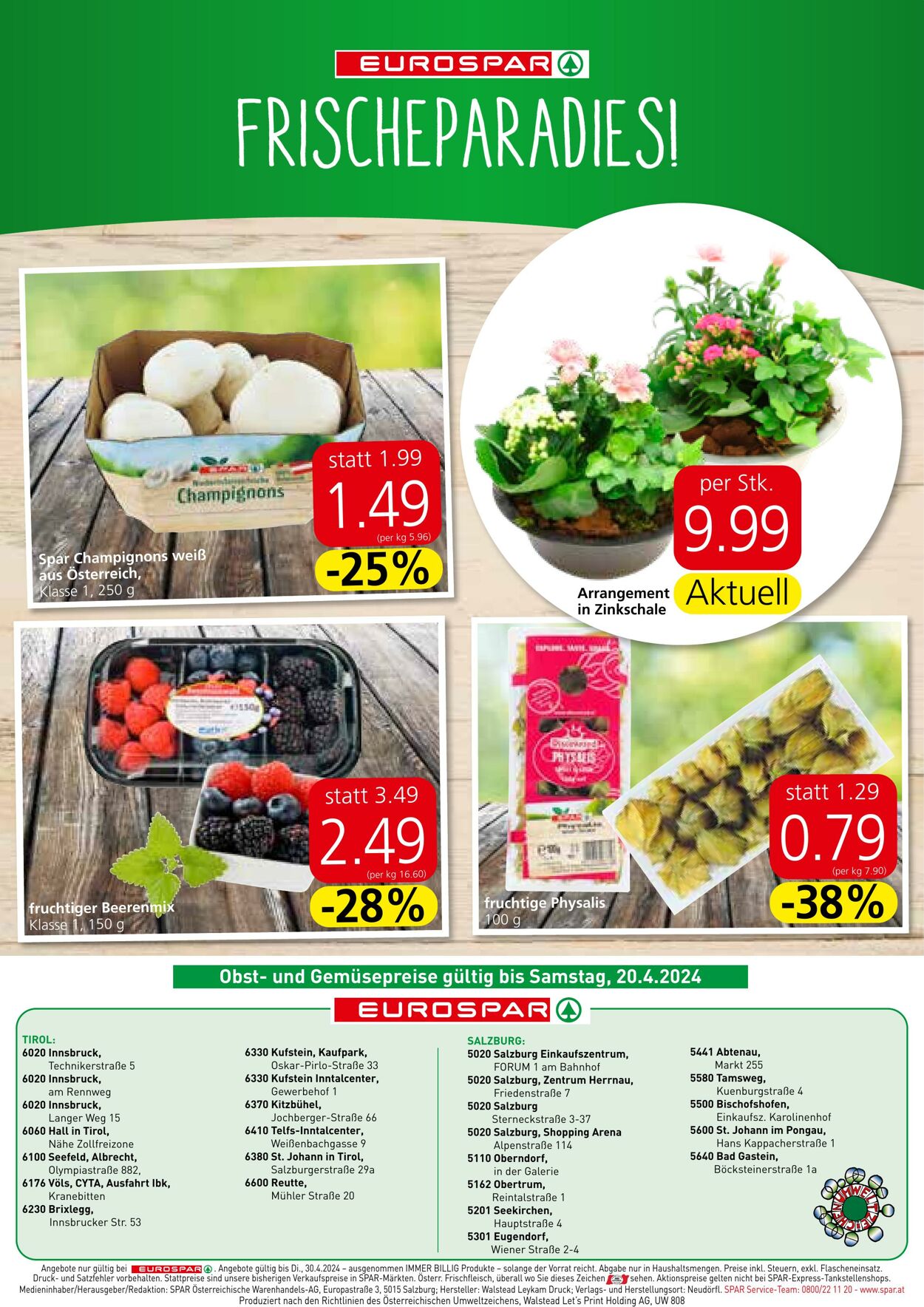 Prospekt Eurospar 18.04.2024 - 30.04.2024