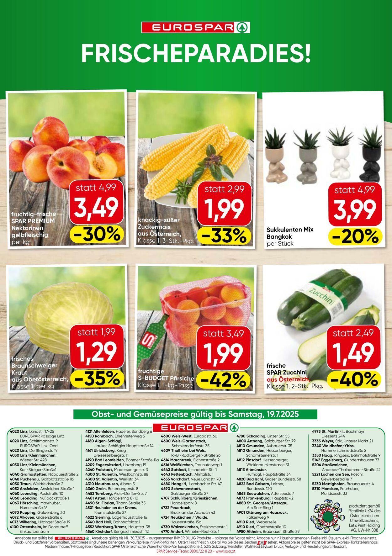 Prospekt Eurospar 17.07.2025 - 30.07.2025