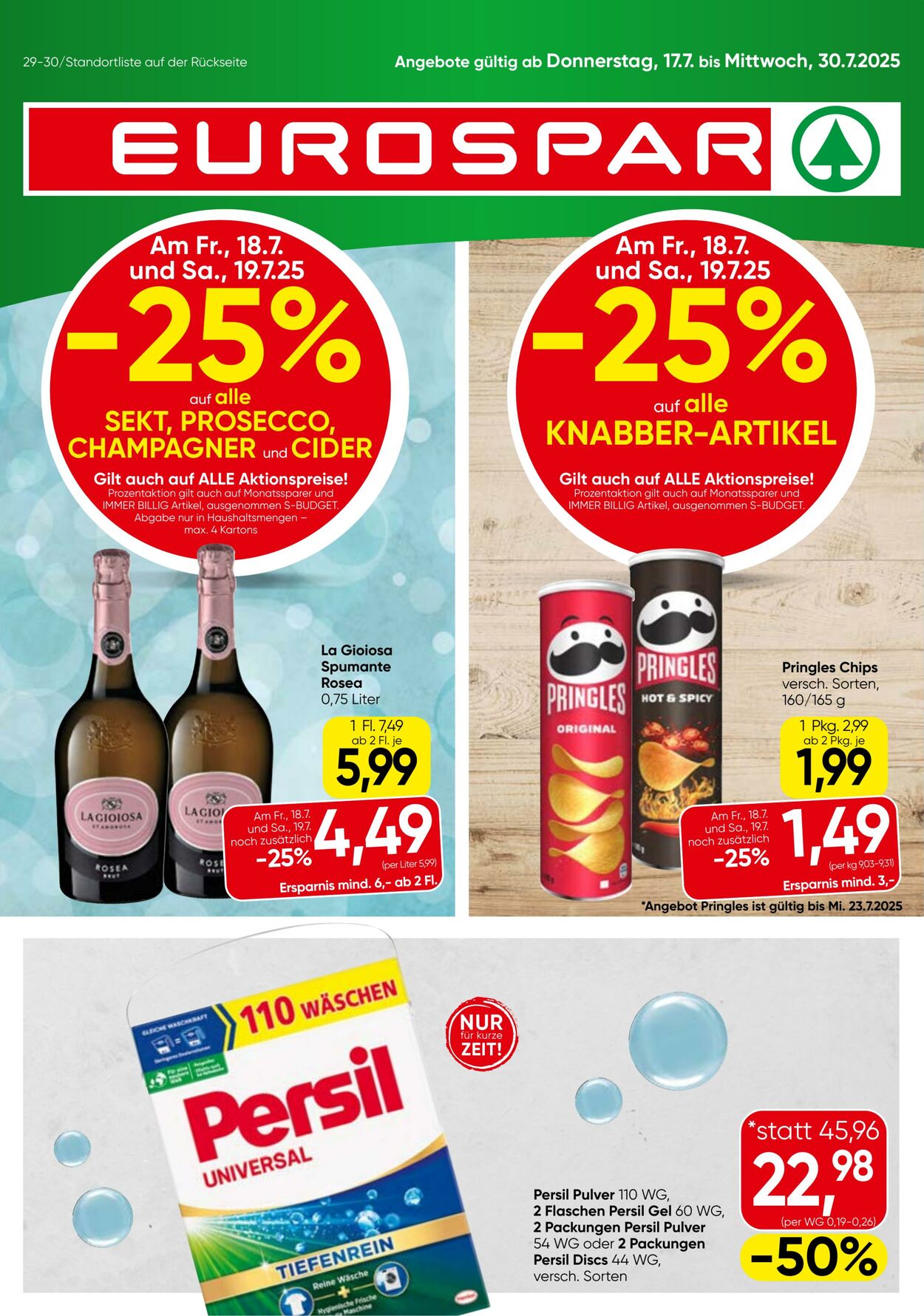 Prospekt Eurospar - Oberösterreich - Flugblatt KW 29 17 Jul, 2025 - 30 Jul, 2025