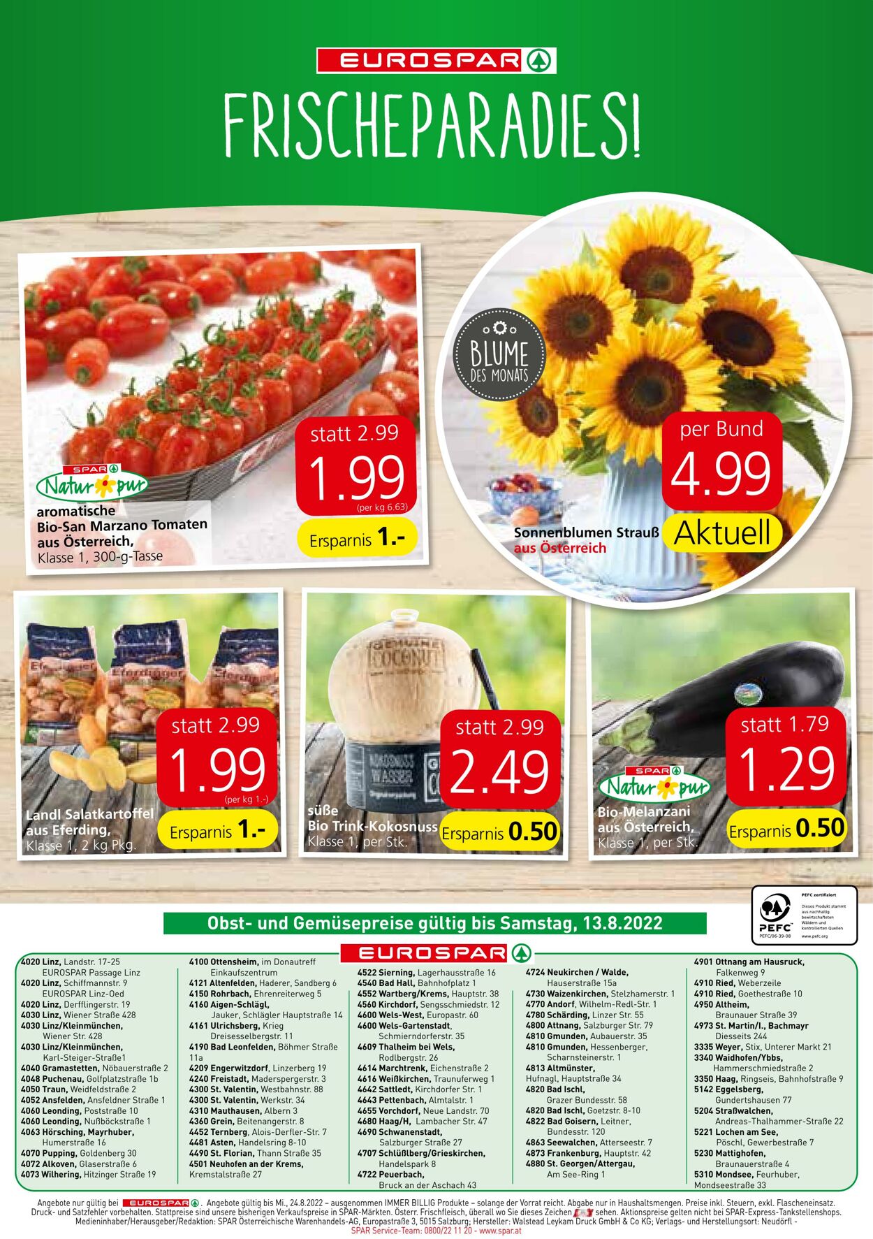 Prospekt Eurospar 11.08.2022 - 24.08.2022