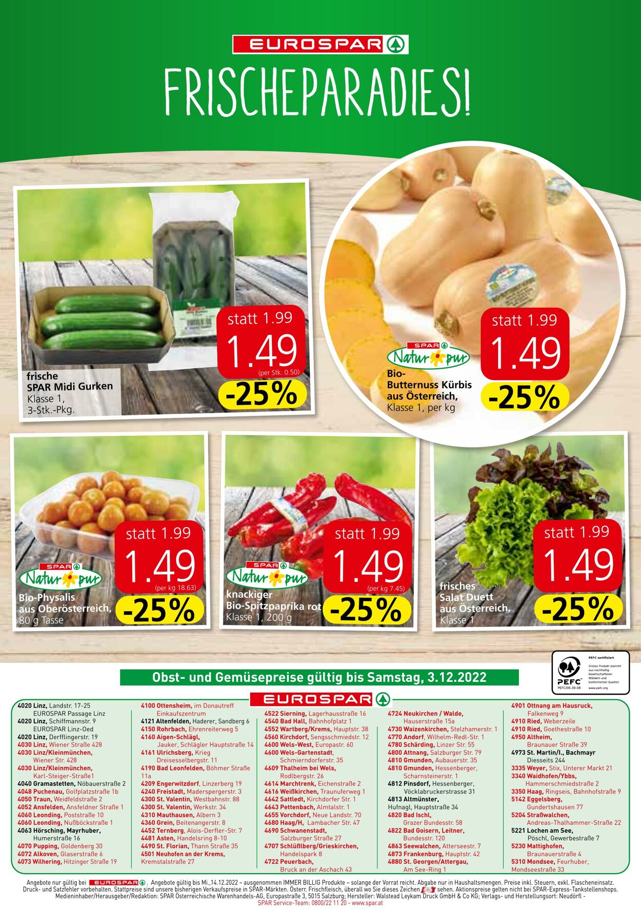 Prospekt Eurospar 01.12.2022 - 14.12.2022