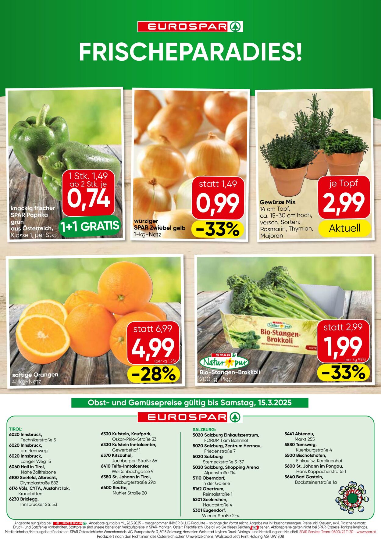 Prospekt Eurospar 13.03.2025 - 26.03.2025