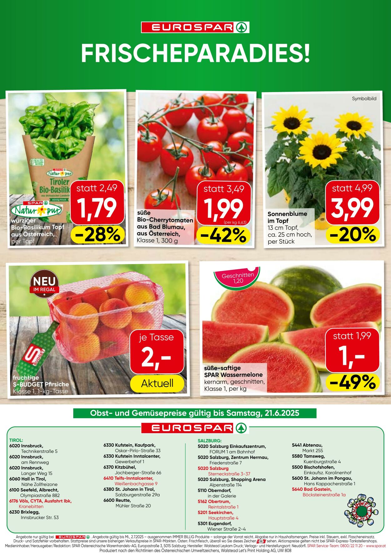 Prospekt Eurospar 18.06.2025 - 02.07.2025