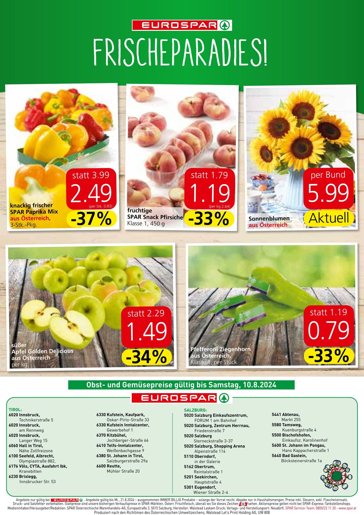 Prospekt Eurospar 08.08.2024 - 21.08.2024