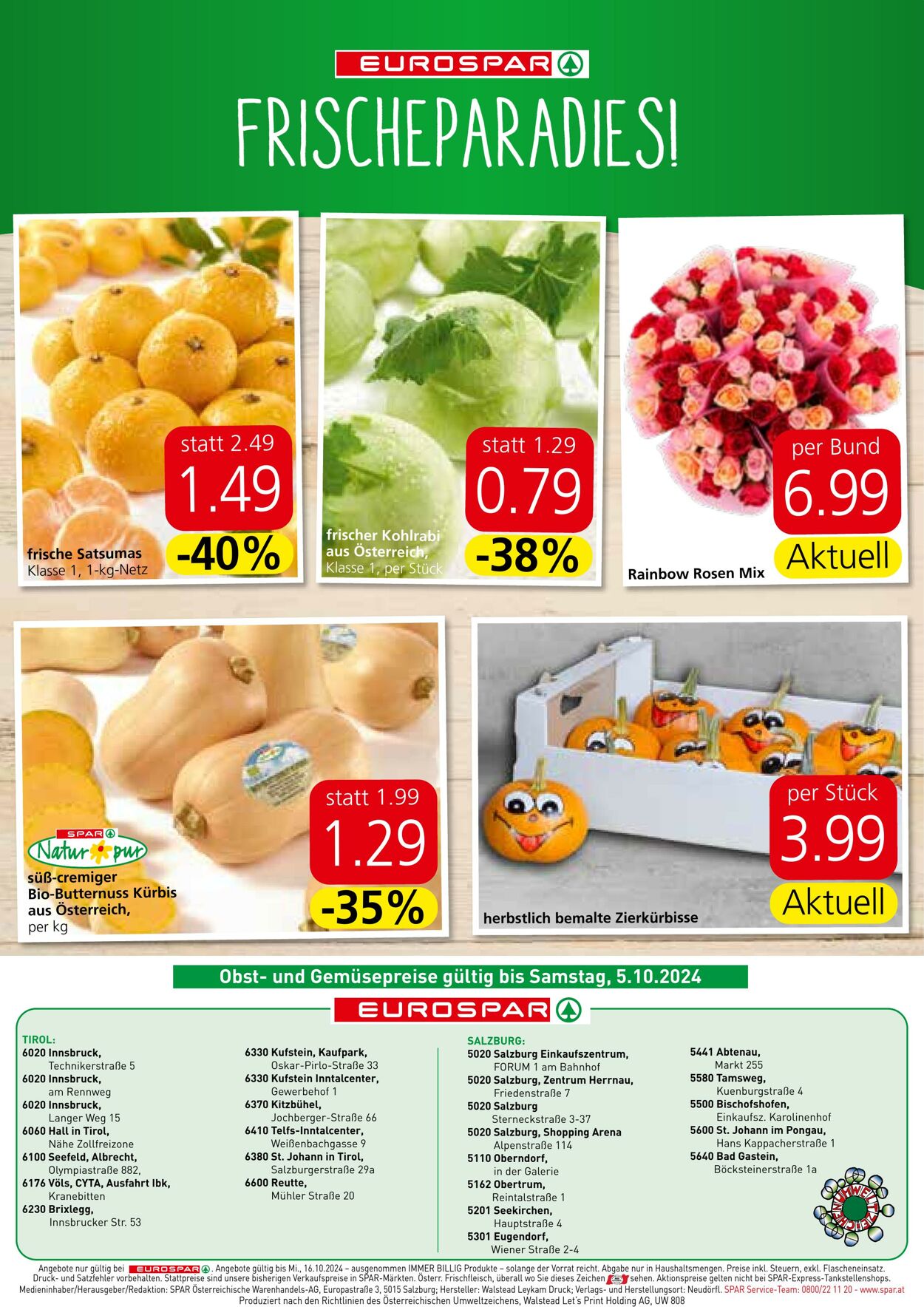 Prospekt Eurospar 03.10.2024 - 16.10.2024