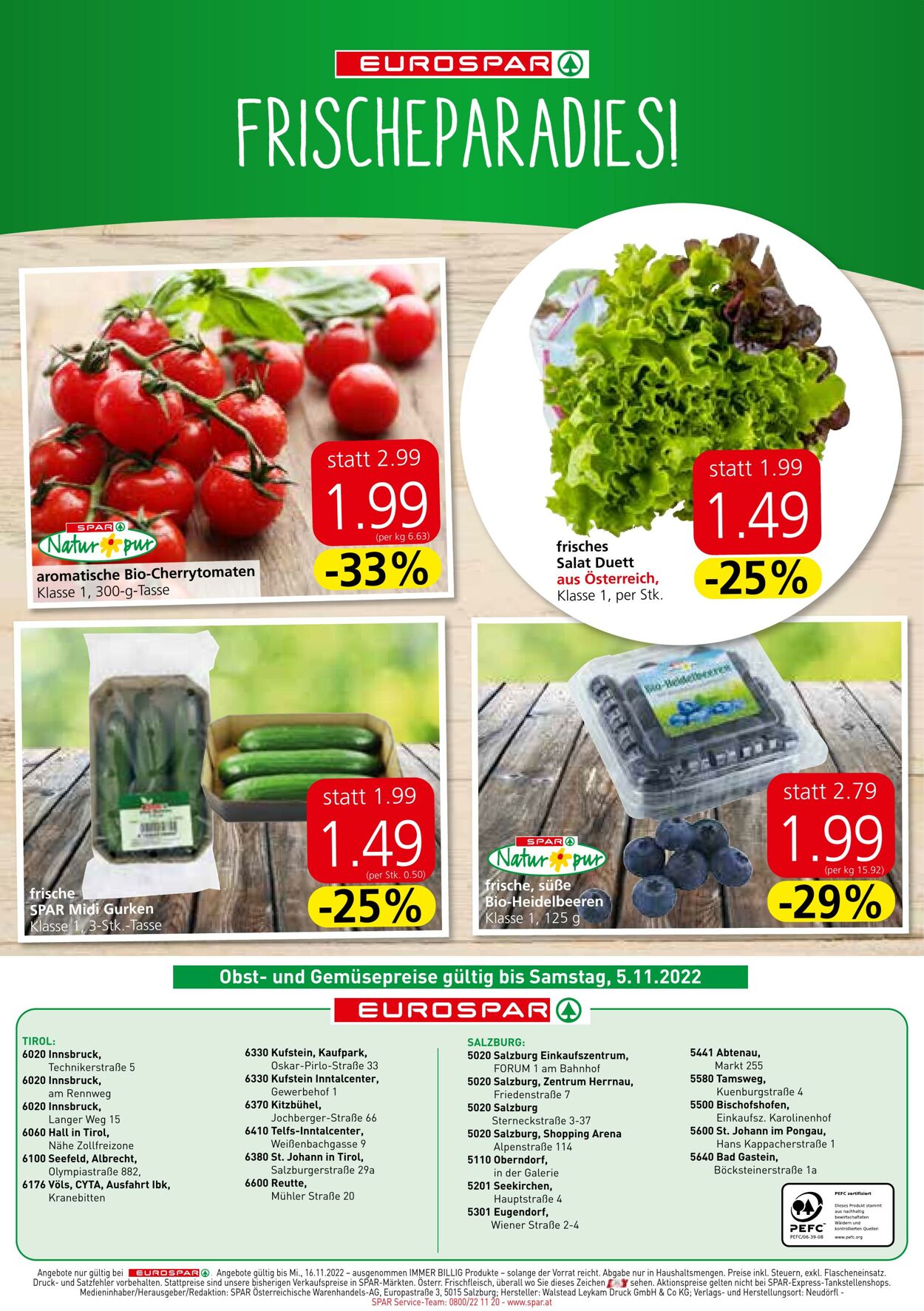 Prospekt Eurospar 03.11.2022 - 16.11.2022