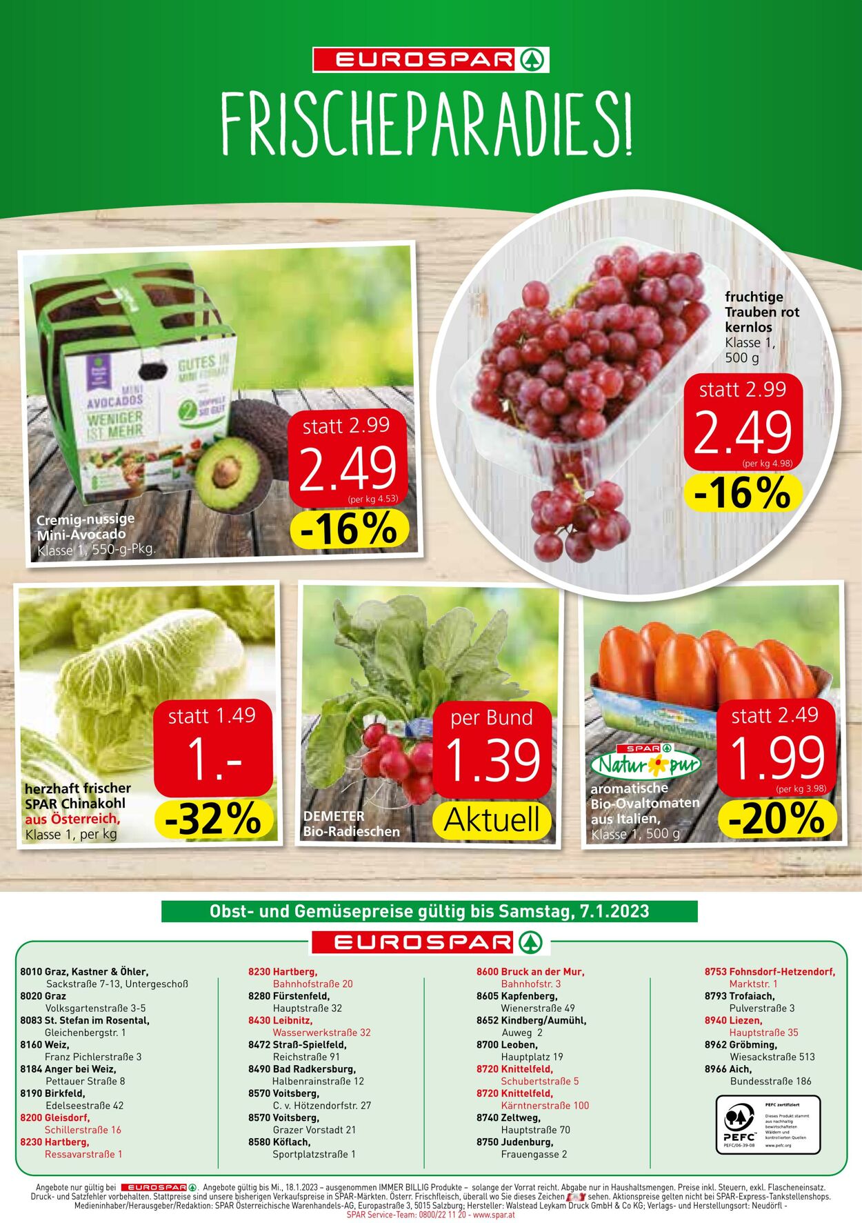 Prospekt Eurospar 02.01.2023 - 18.01.2023