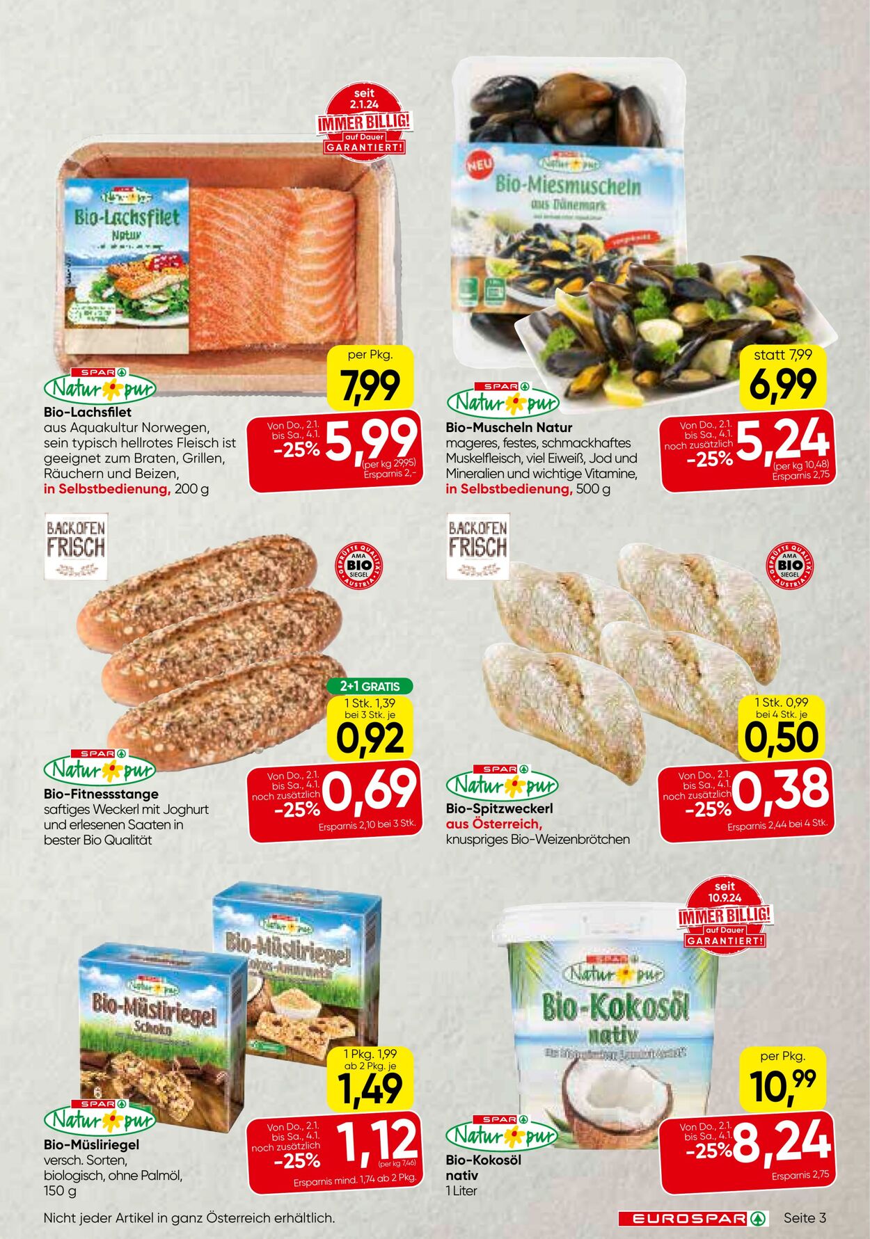 Prospekt Eurospar 02.01.2025 - 15.01.2025