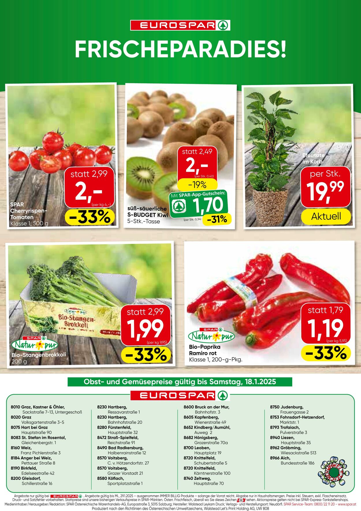 Prospekt Eurospar 16.01.2025 - 29.01.2025