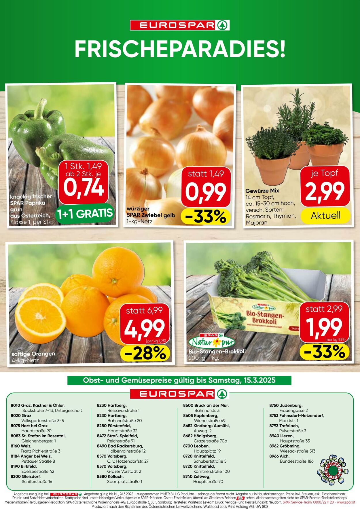 Prospekt Eurospar 13.03.2025 - 26.03.2025