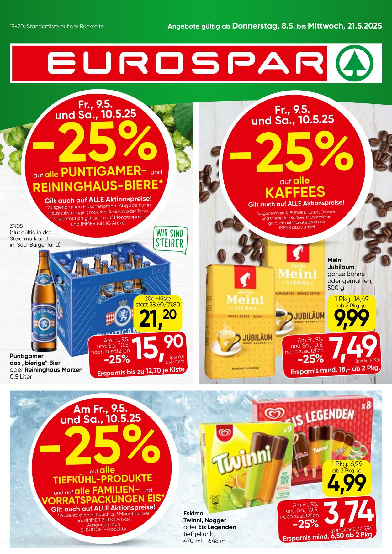 Prospekt Eurospar - Steiermark - Flugblatt KW 19 8 Mai, 2025 - 21 Mai, 2025