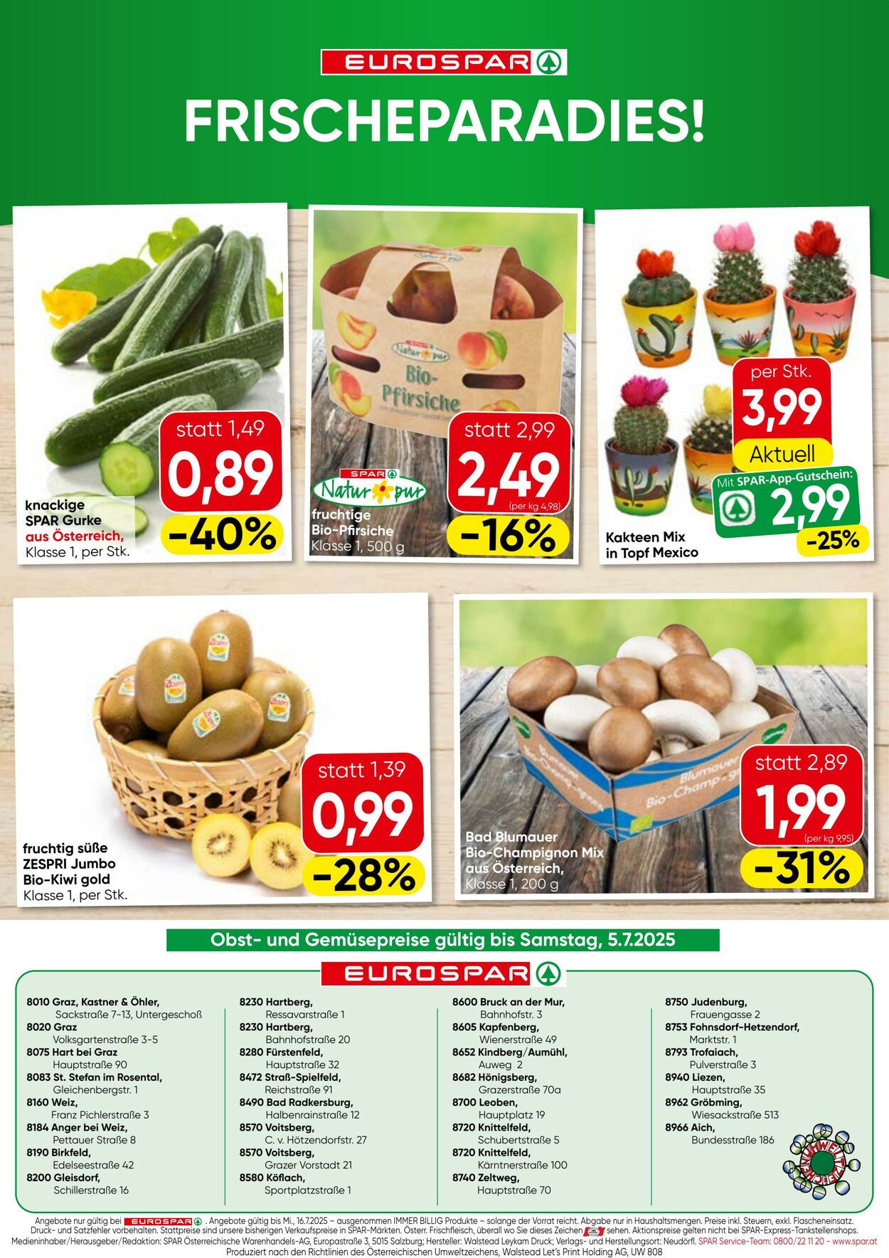 Prospekt Eurospar 03.07.2025 - 16.07.2025
