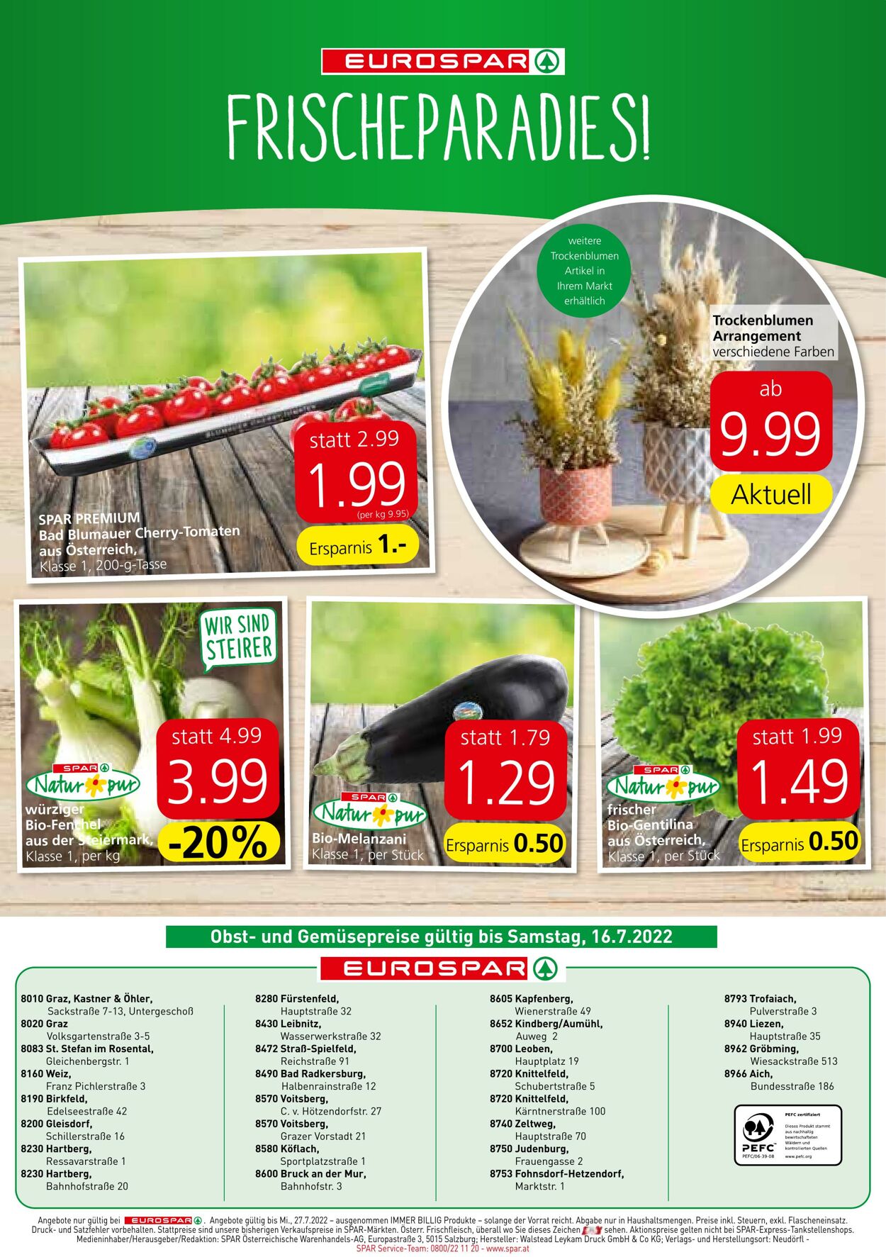 Prospekt Eurospar 14.07.2022 - 27.07.2022