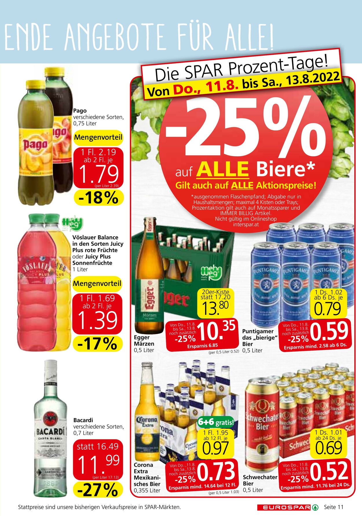 Prospekt Eurospar 11.08.2022 - 24.08.2022