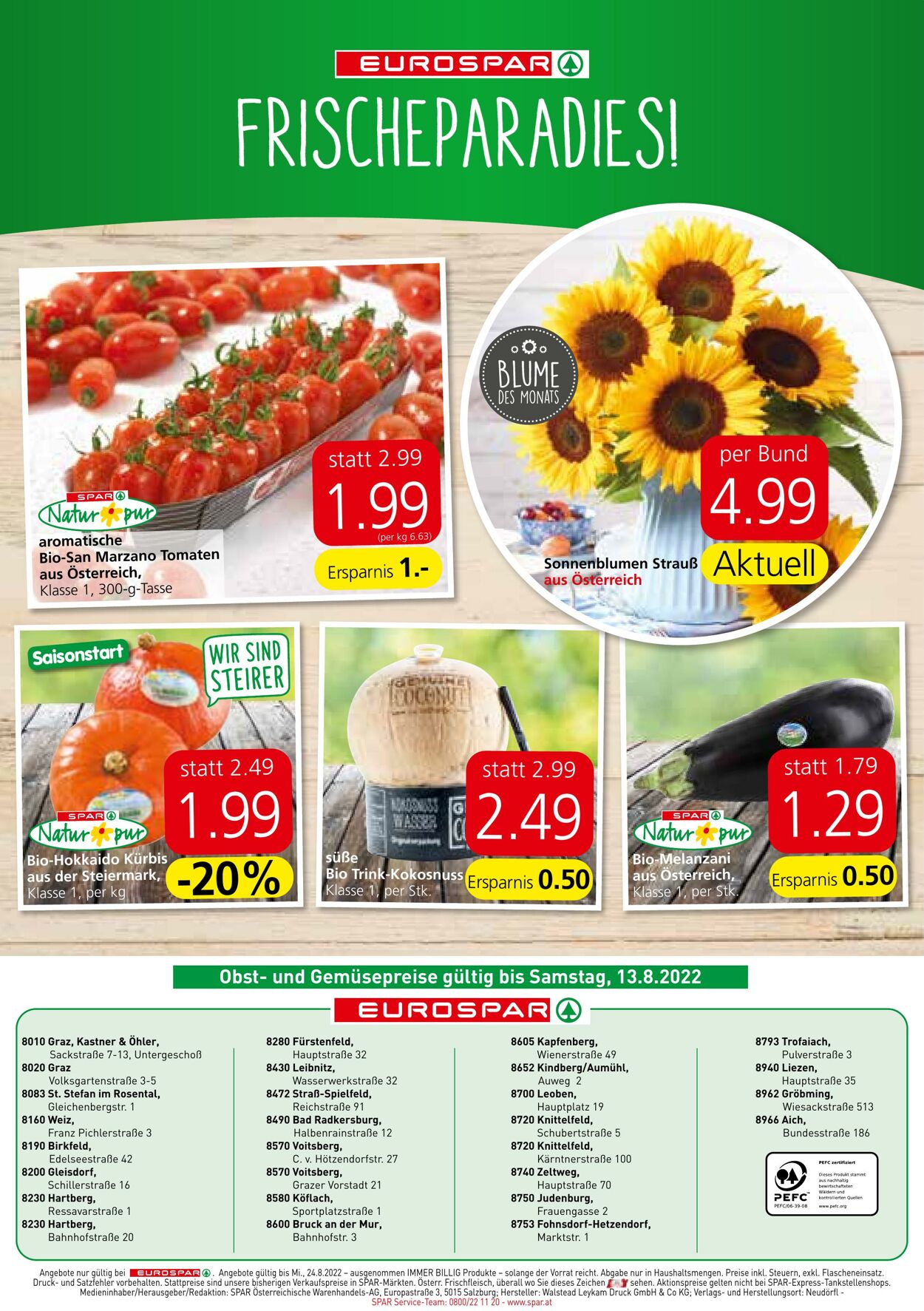 Prospekt Eurospar 11.08.2022 - 24.08.2022