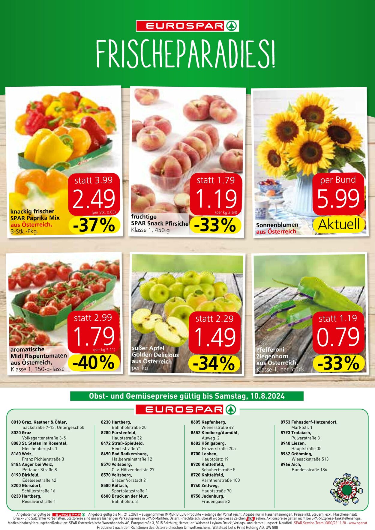 Prospekt Eurospar 08.08.2024 - 21.08.2024