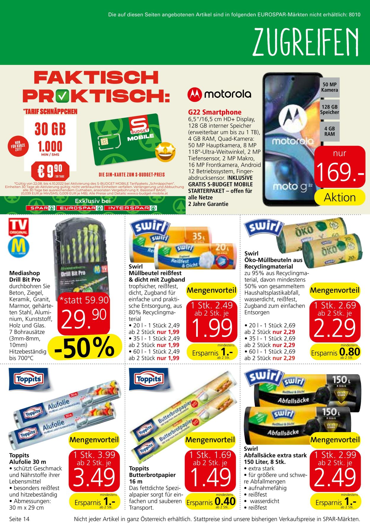 Prospekt Eurospar 08.09.2022 - 21.09.2022