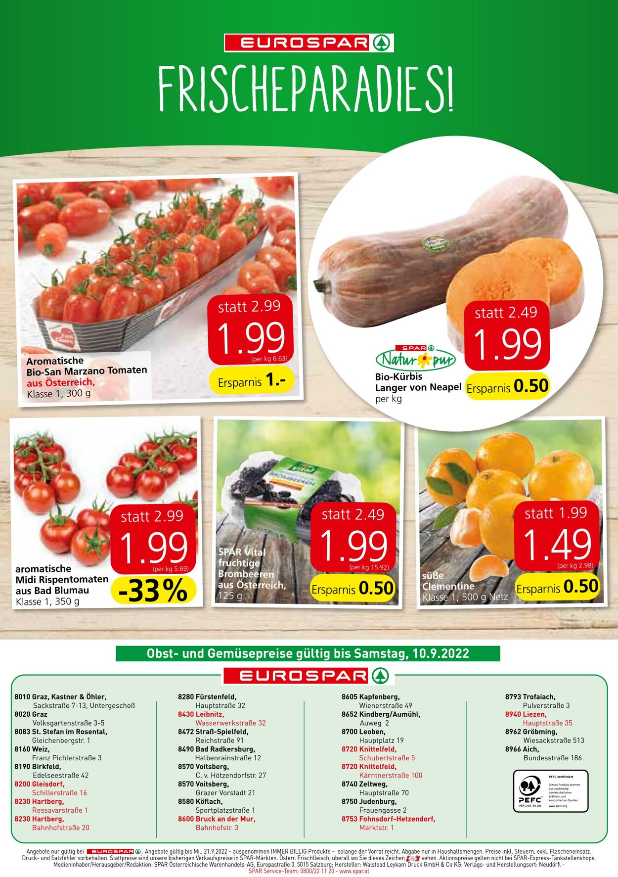 Prospekt Eurospar 08.09.2022 - 21.09.2022