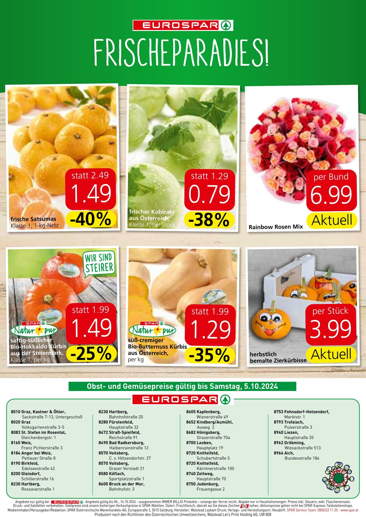 Prospekt Eurospar 03.10.2024 - 16.10.2024