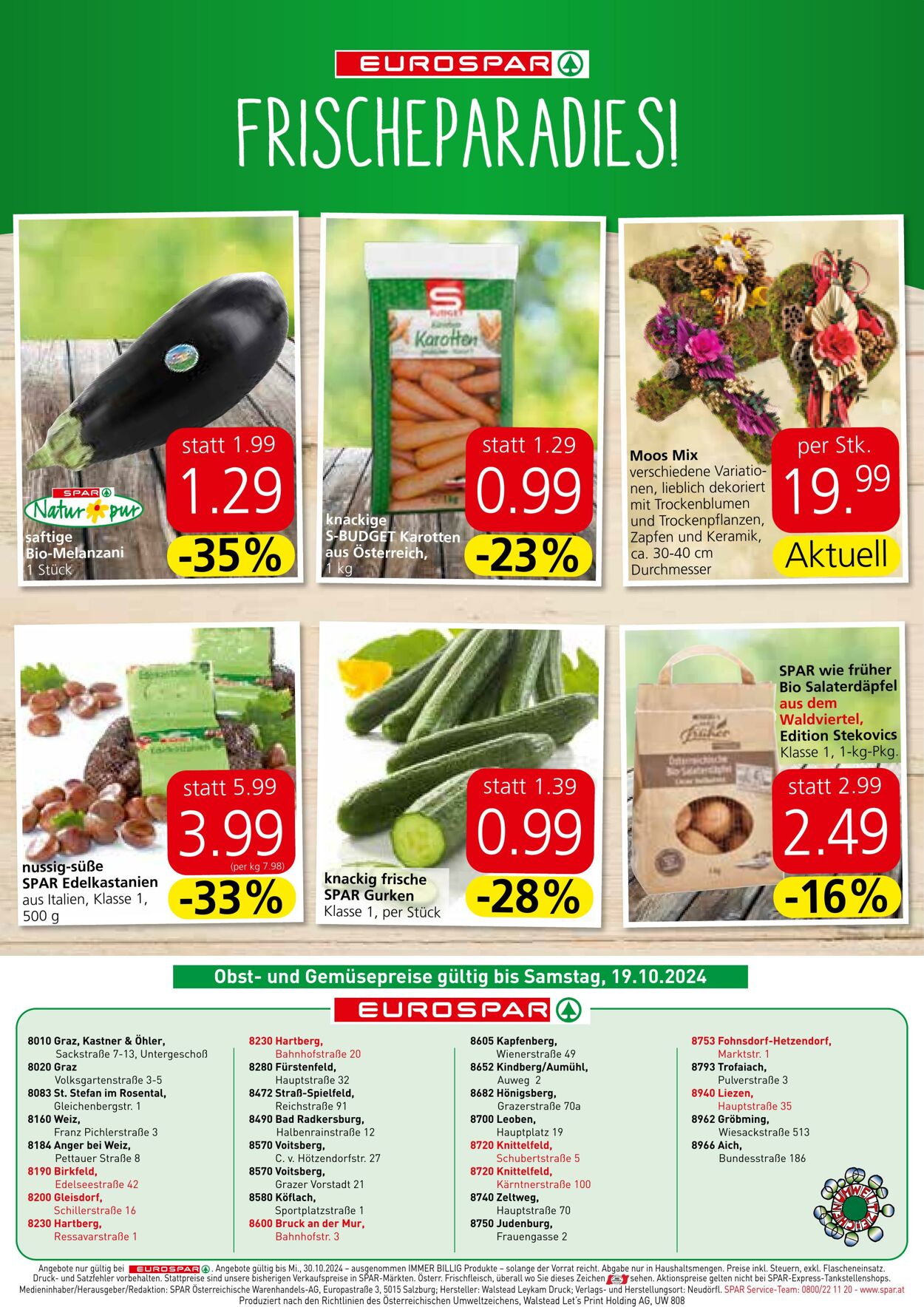 Prospekt Eurospar 17.10.2024 - 30.10.2024