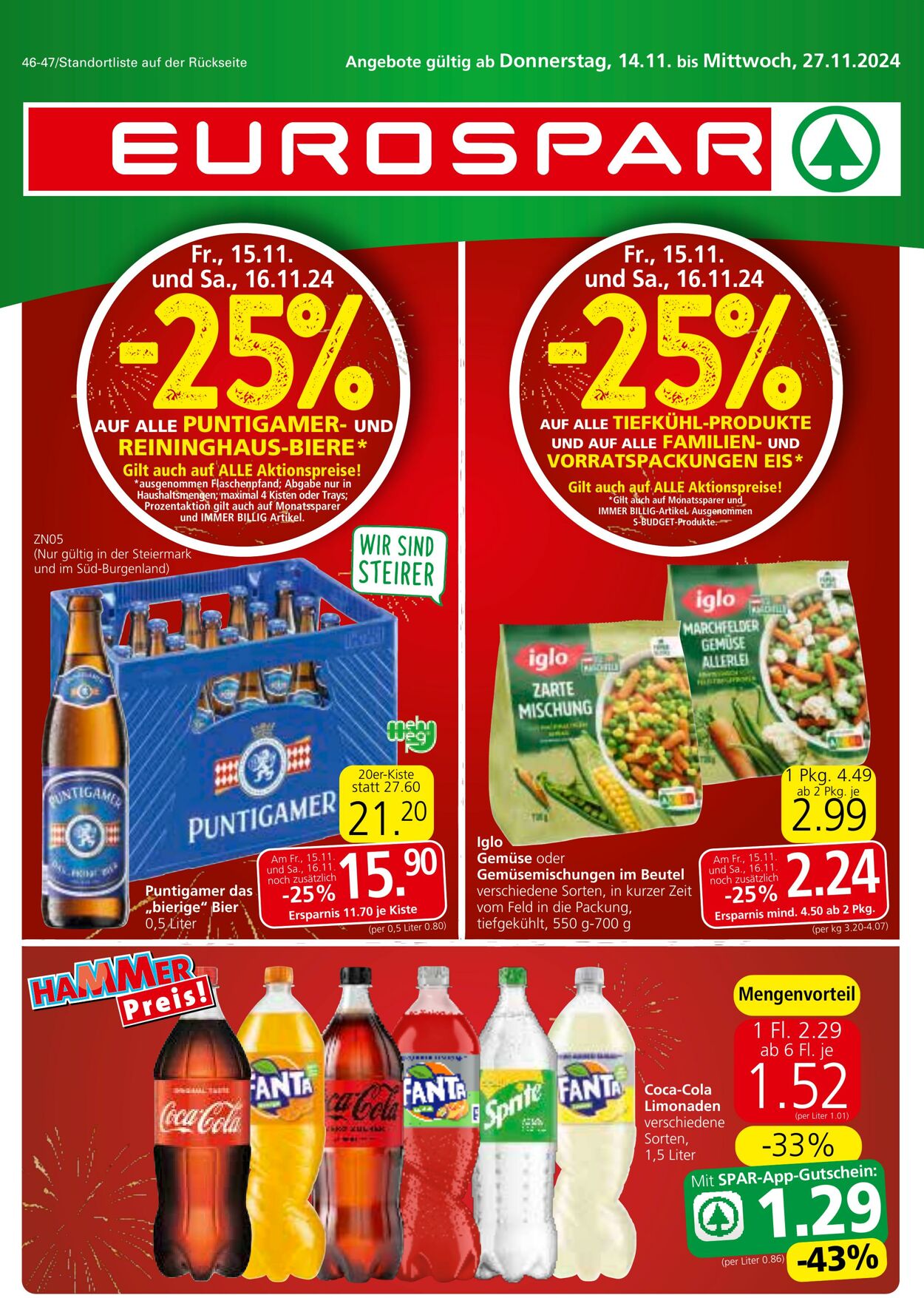 Prospekt Eurospar 14.11.2024 - 27.11.2024