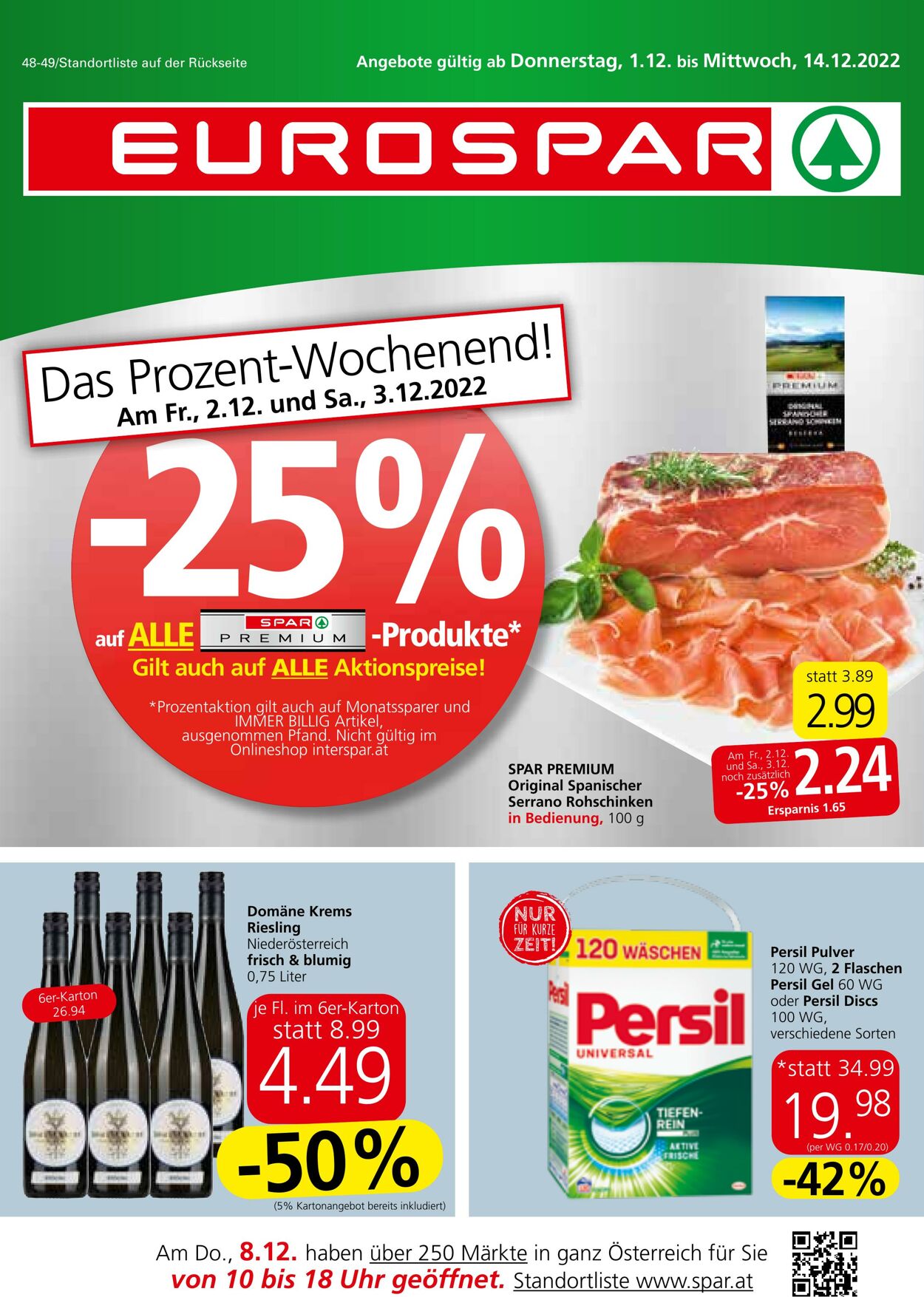 Prospekt Eurospar 01.12.2022 - 14.12.2022