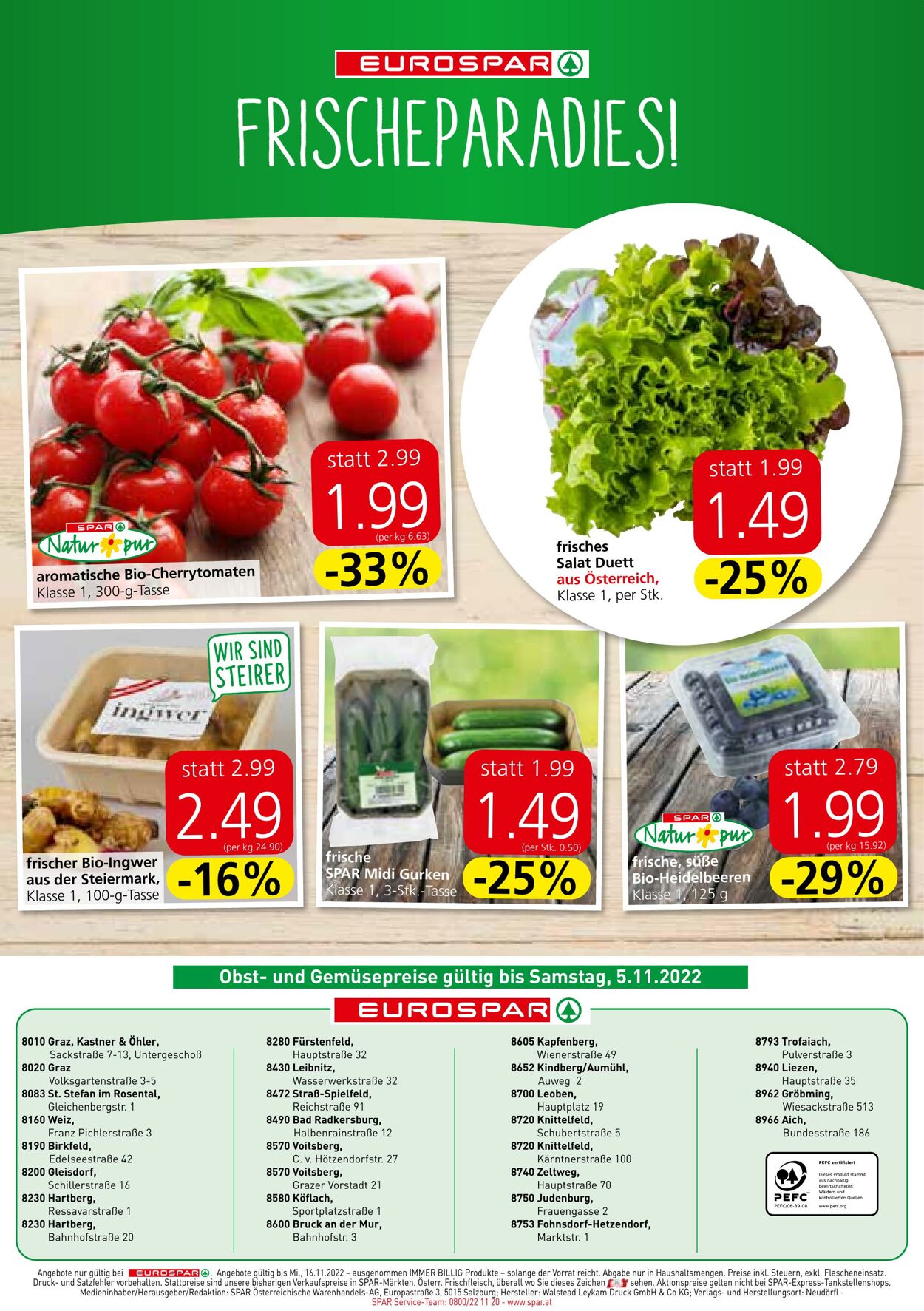 Prospekt Eurospar 03.11.2022 - 16.11.2022