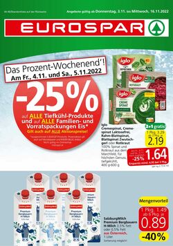 Prospekt Eurospar 03.11.2022 - 16.11.2022