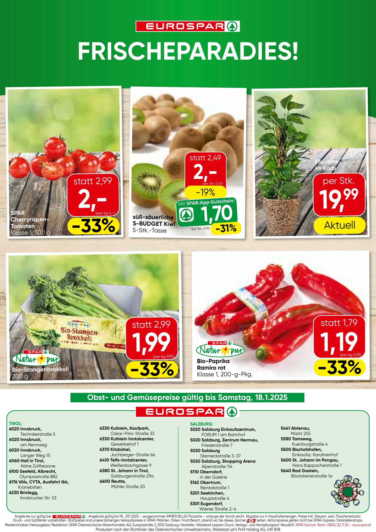 Prospekt Eurospar 16.01.2025 - 29.01.2025